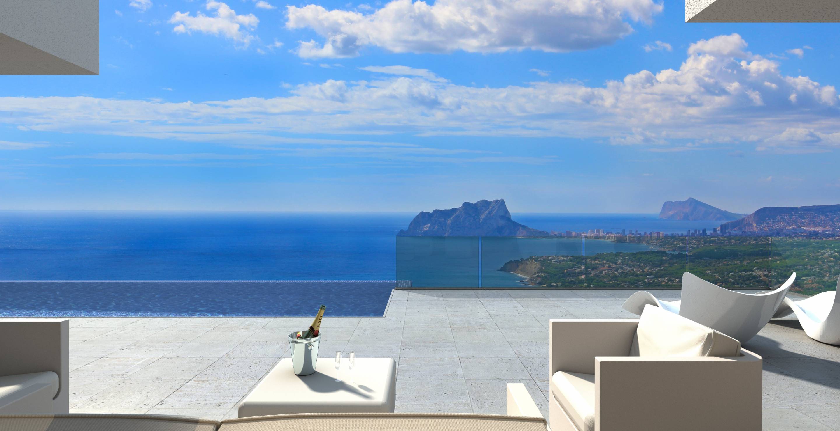En-suite bathroom in 3-bedroom new-build villa, Cumbre del Sol, Benitachell