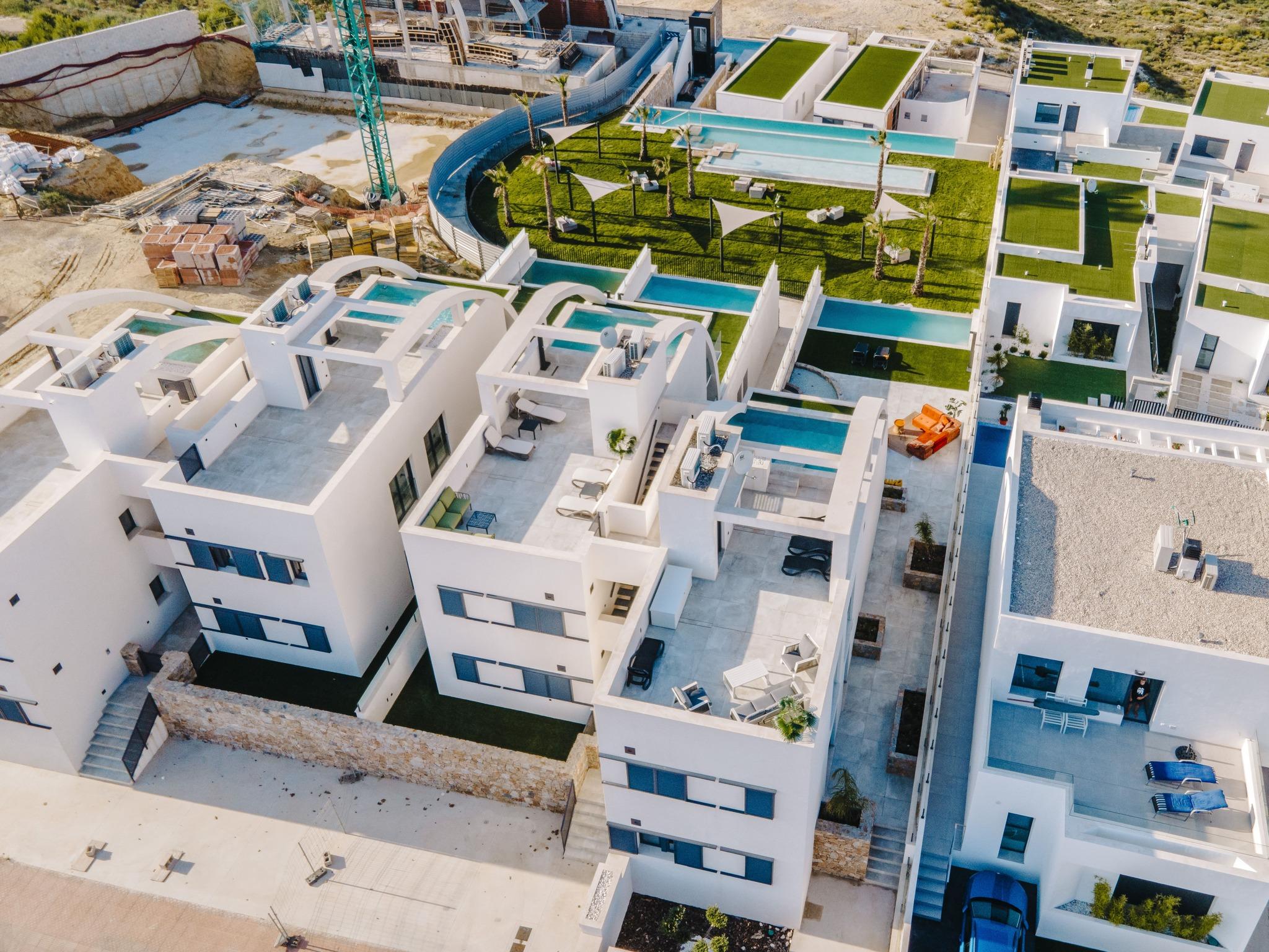 Communal pool surround and seating area, Campo de Golf La Marquesa development