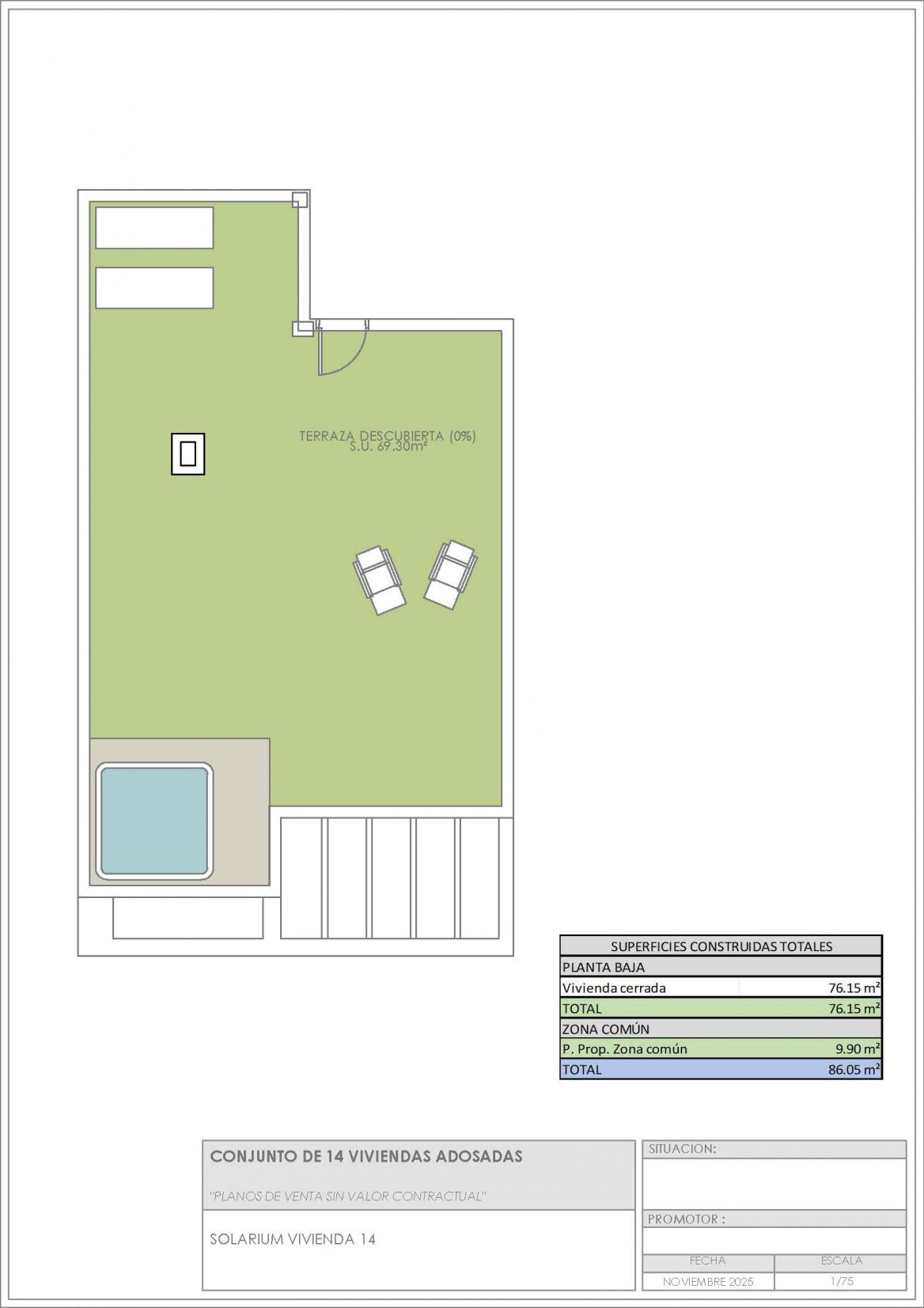 Site plan of 12-unit new-build bungalow development in Ciudad Quesada, Rojales