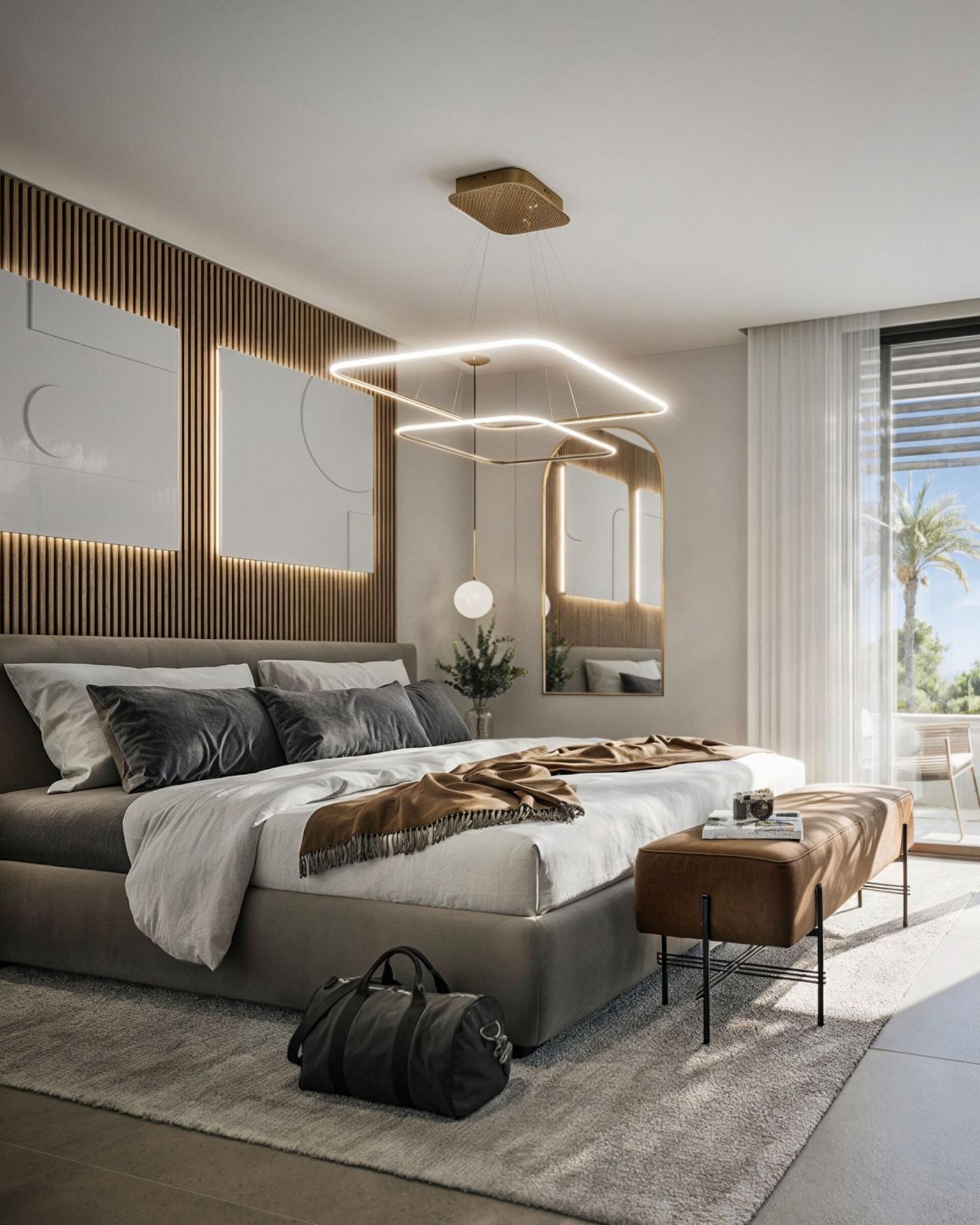 Garden and outdoor area of new-build villa on 2,333m2 plot, Parque Central, Estepona