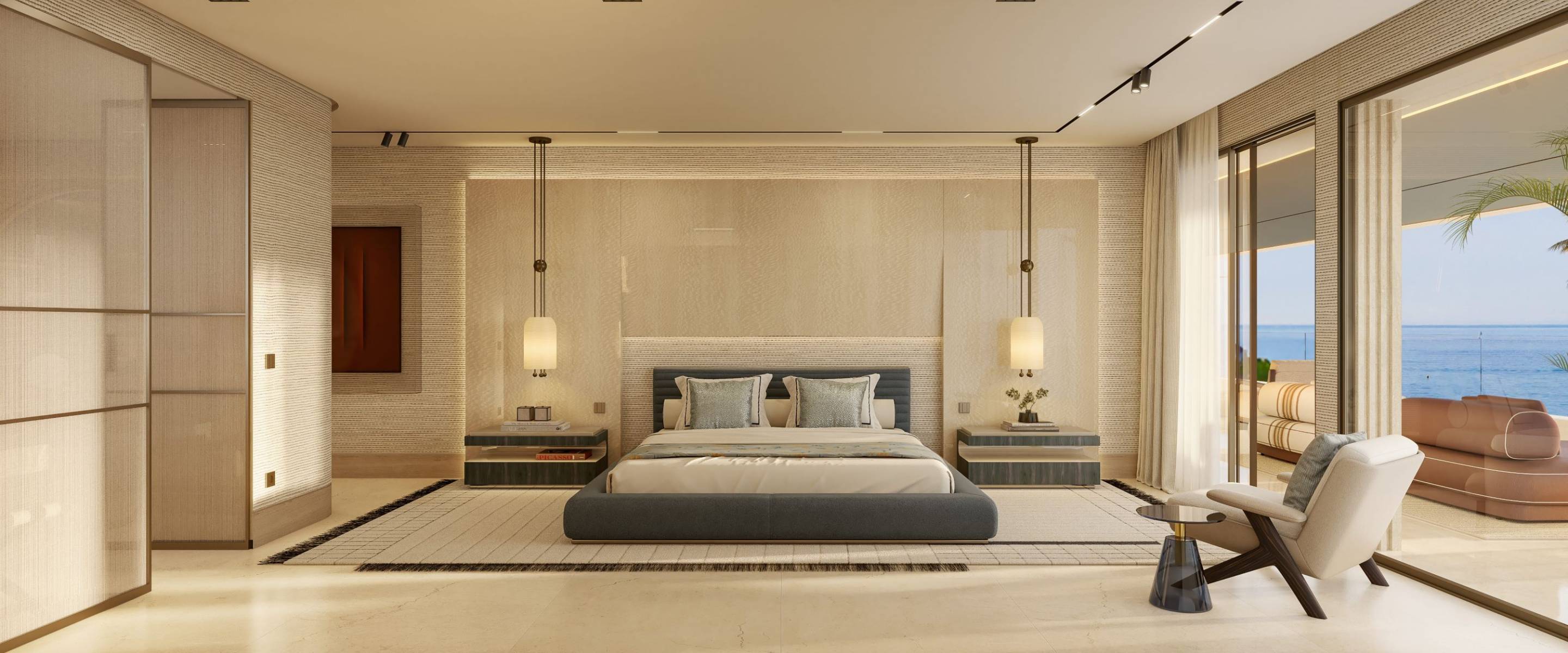 Bedroom detail in new-build apartment, Seghers, Estepona