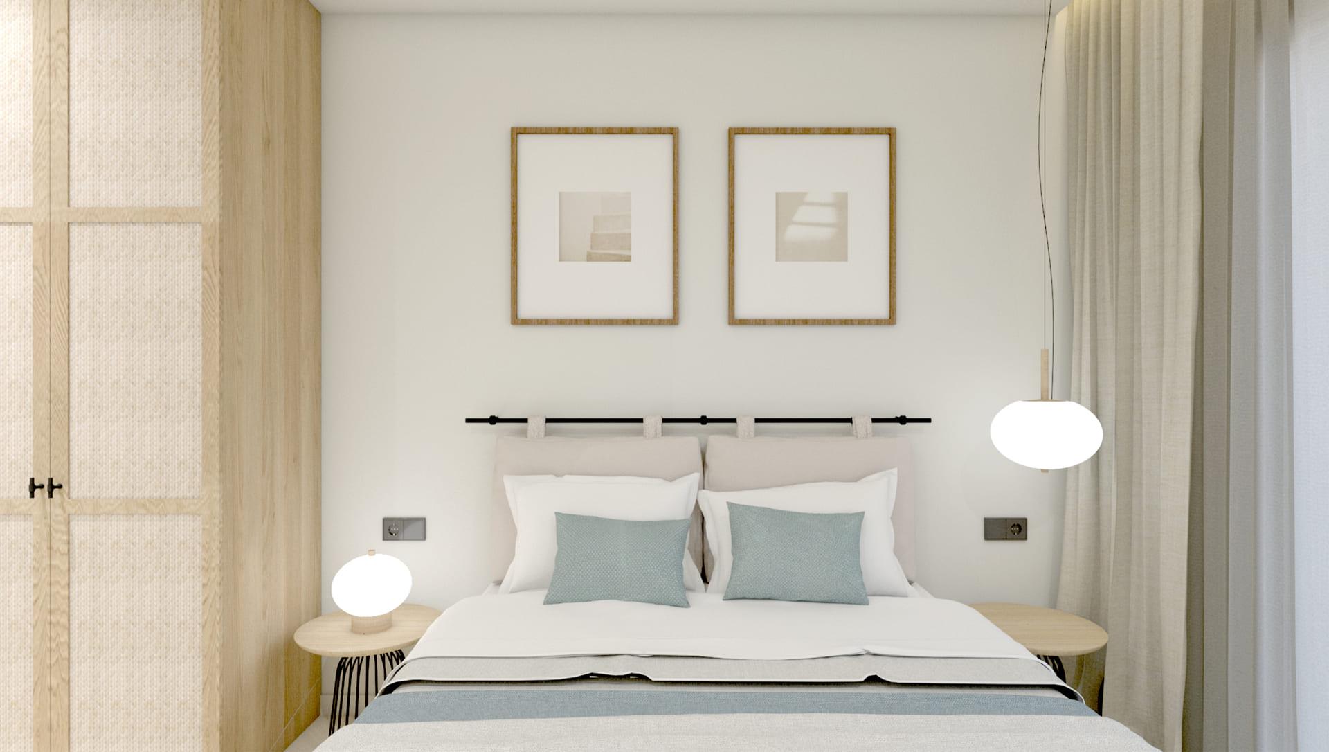 Built-in wardrobes in bedroom, new-build bungalow Torre de la Horadada