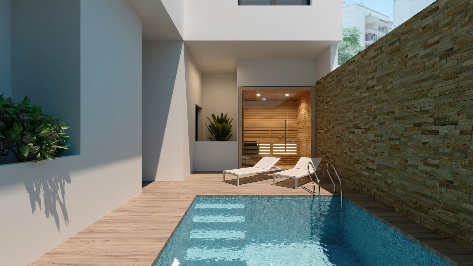 Street-level approach to residential complex, Paseo Maritimo, Torrevieja
