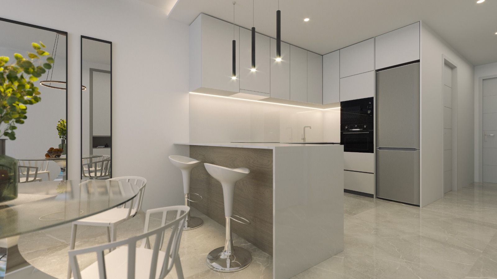 Close-up of porcelain floor tiles in penthouse, Paseo Maritimo, Torrevieja