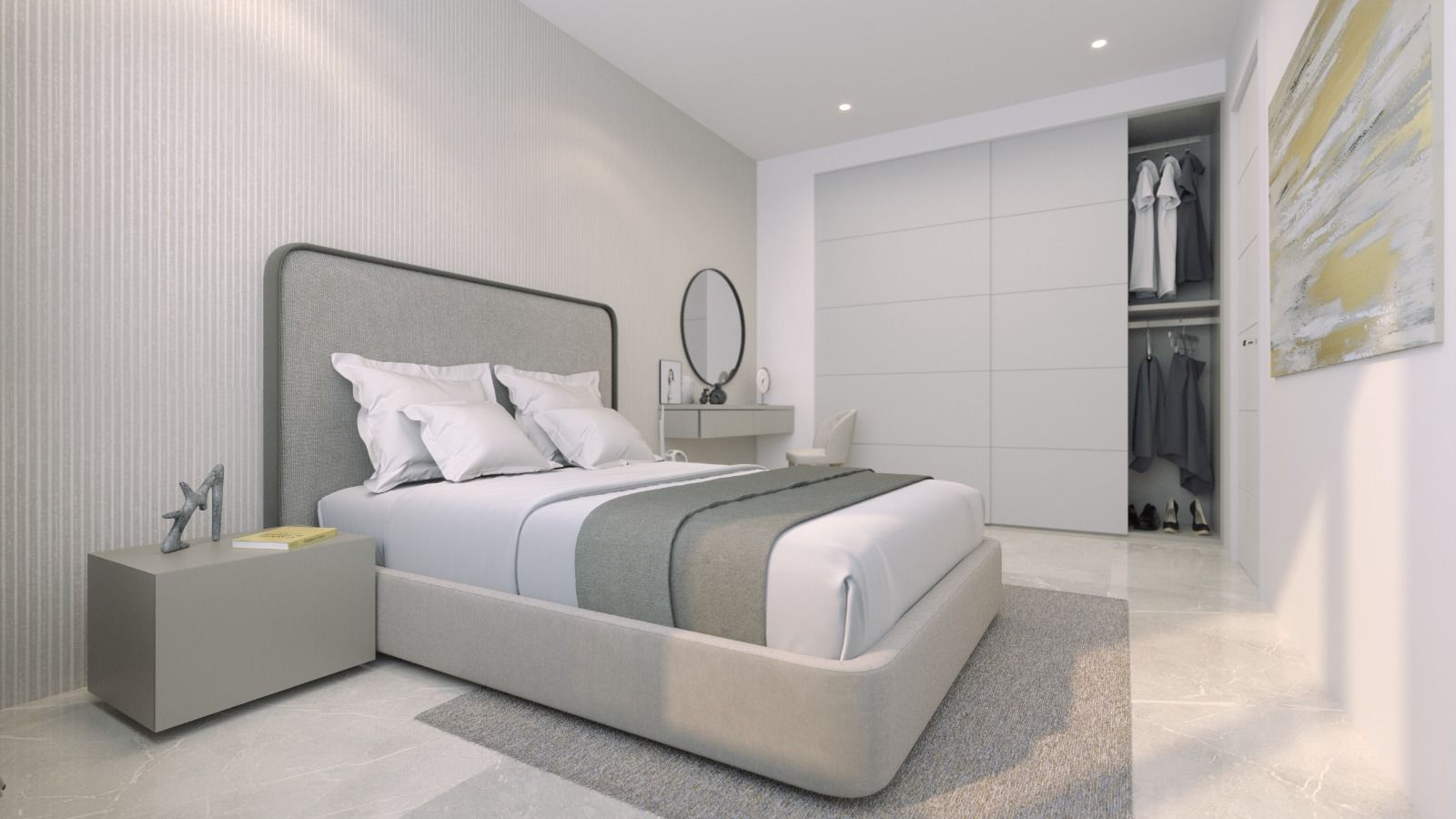 Main bedroom with built-in wardrobes in penthouse, Paseo Maritimo, Torrevieja