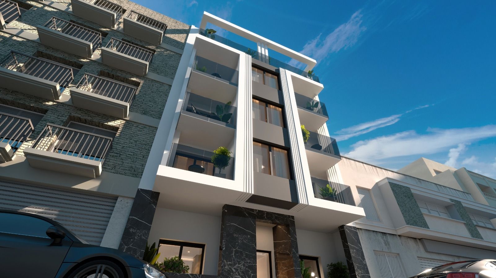 Development communal garden or patio area, Paseo Maritimo, Torrevieja