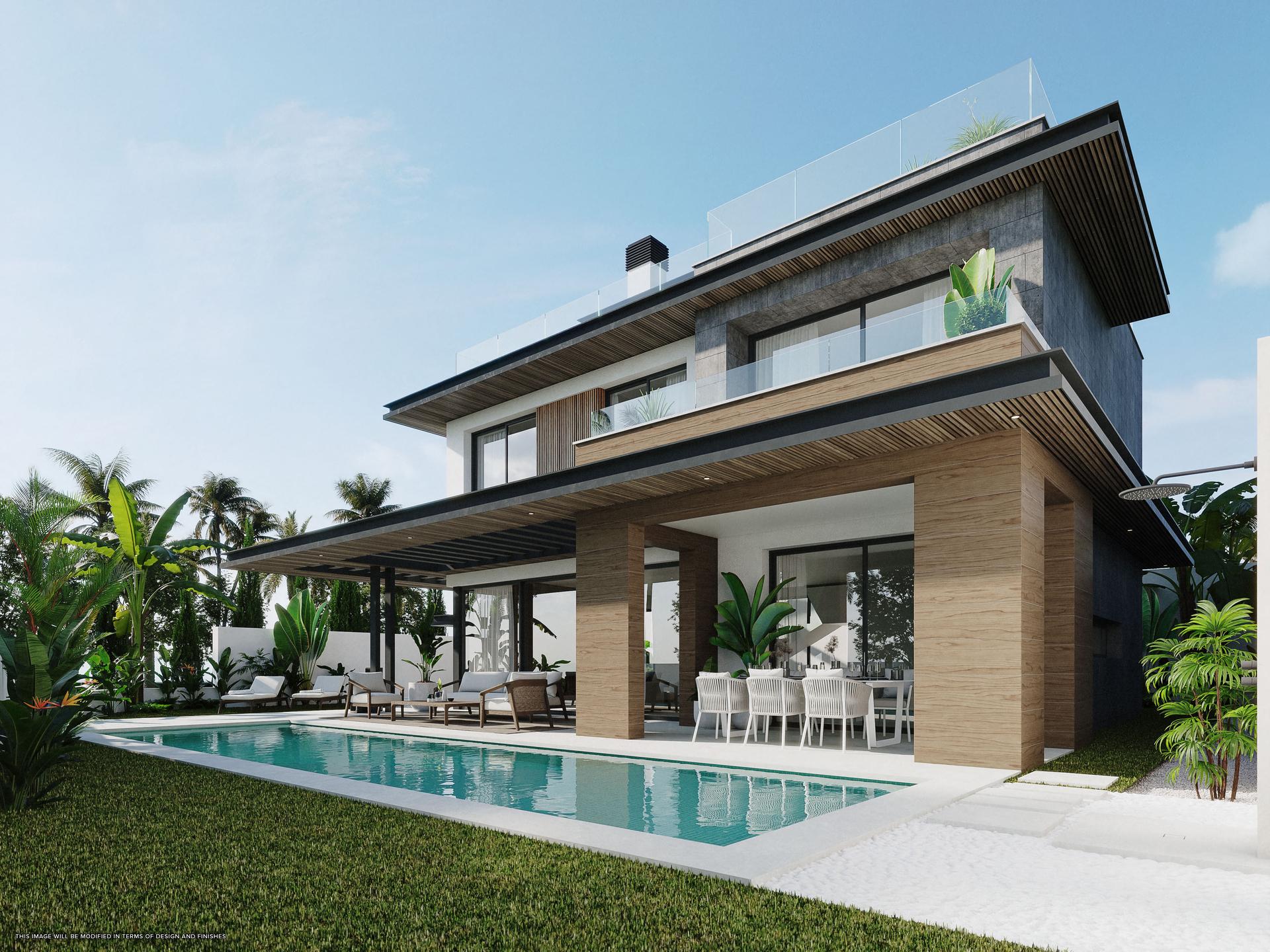Terrace area of new-build villa, Riviera del Sol, Mijas