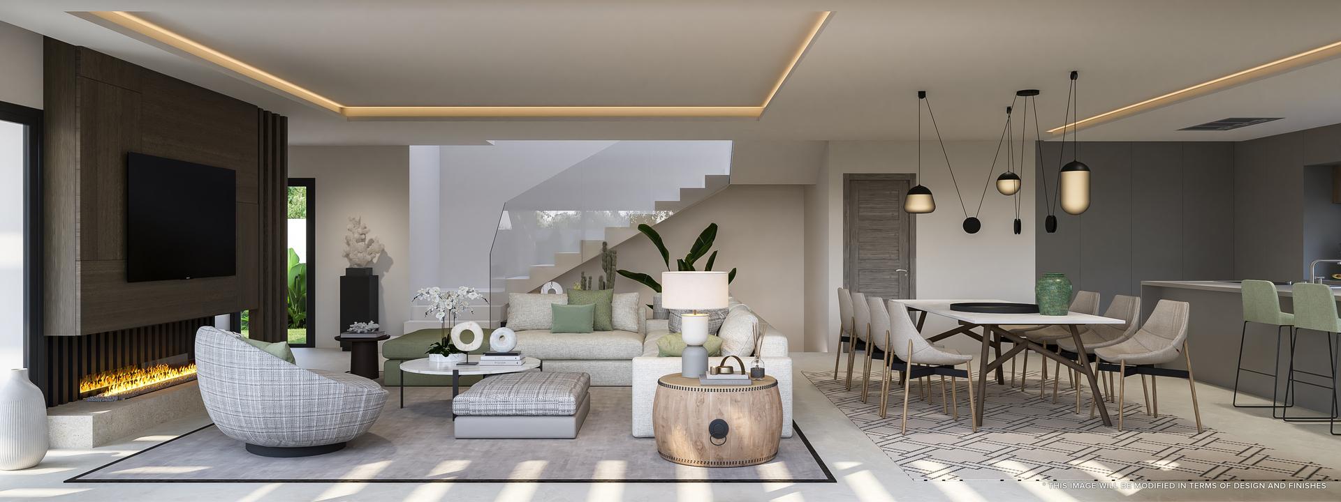 Outdoor space at new-build villa, Riviera del Sol, Mijas