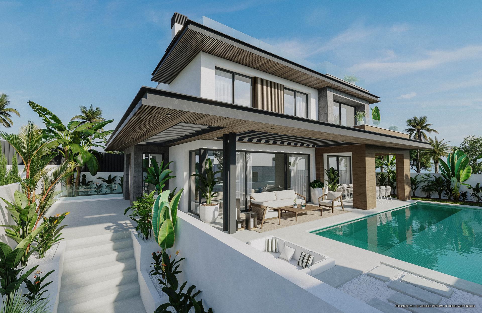Kitchen with fitted units in new-build villa, Riviera del Sol, Mijas