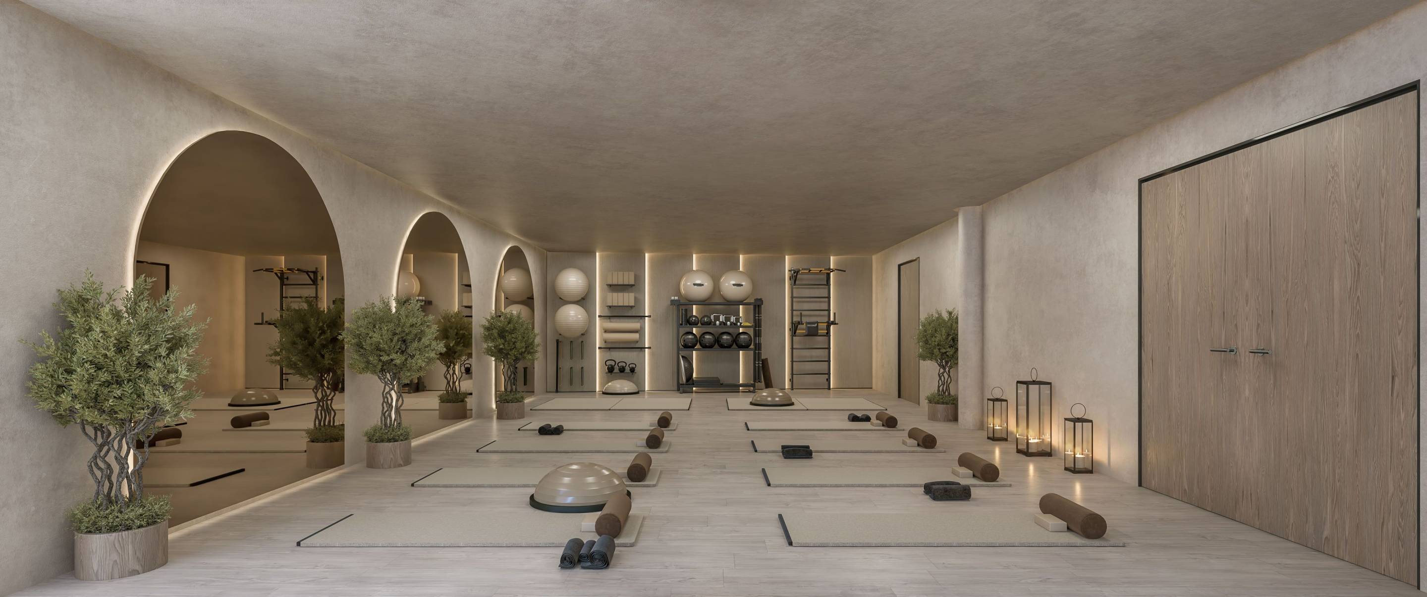 Communal gym with equipment in new-build complex, Los Flamingos, Estepona