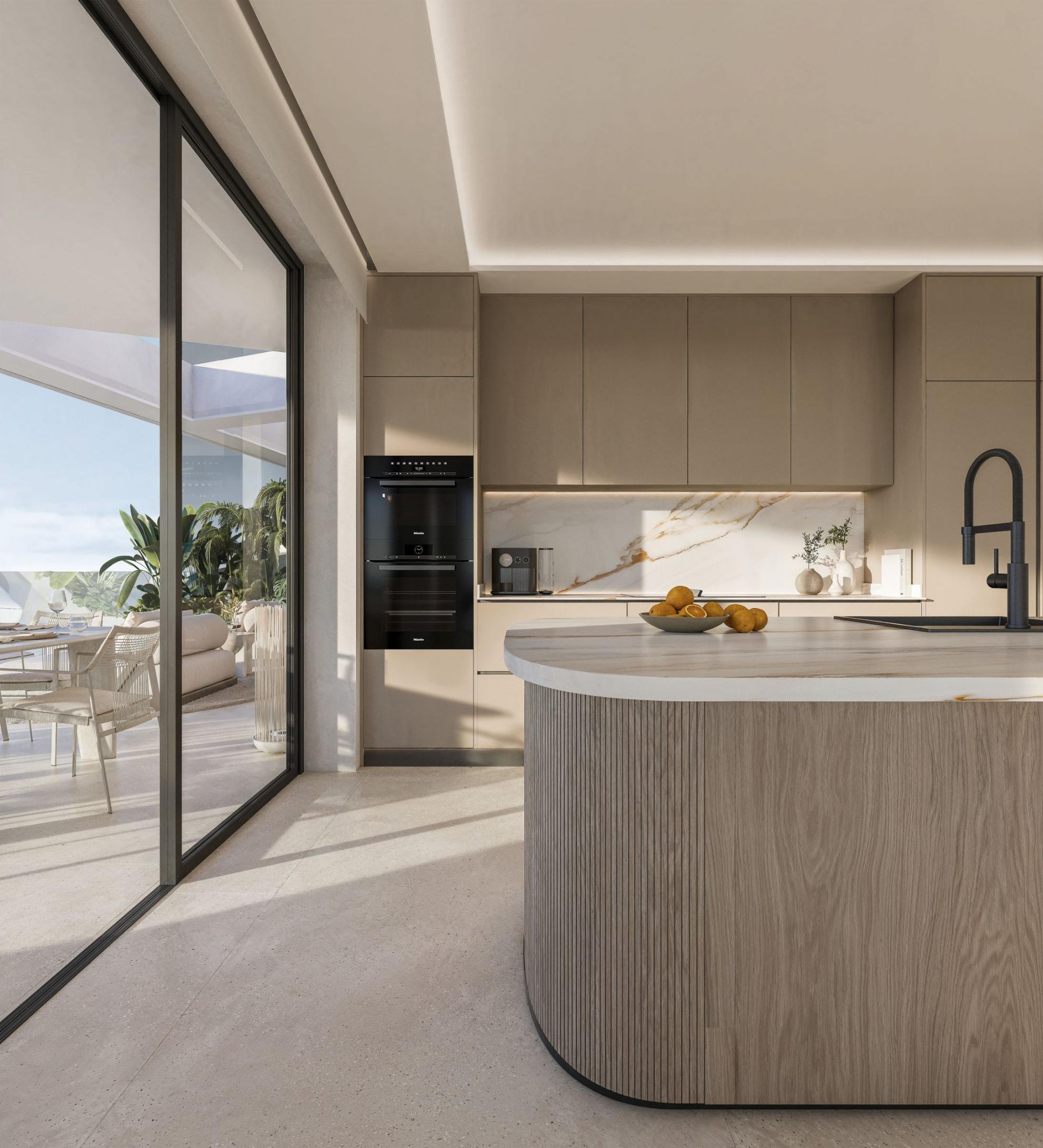 Dining area with natural light in new-build apartment, Los Flamingos, Estepona