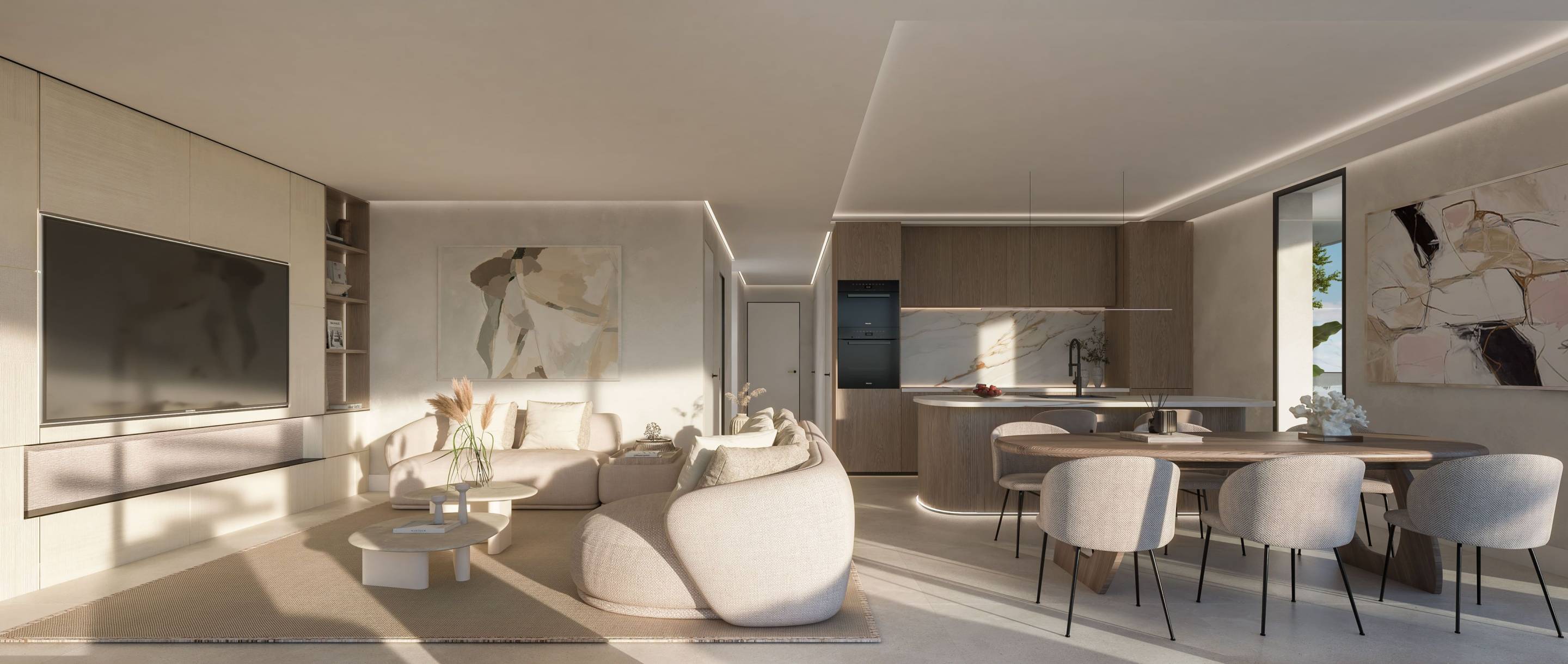 Hallway and internal layout of 3-bedroom apartment, Los Flamingos, Estepona