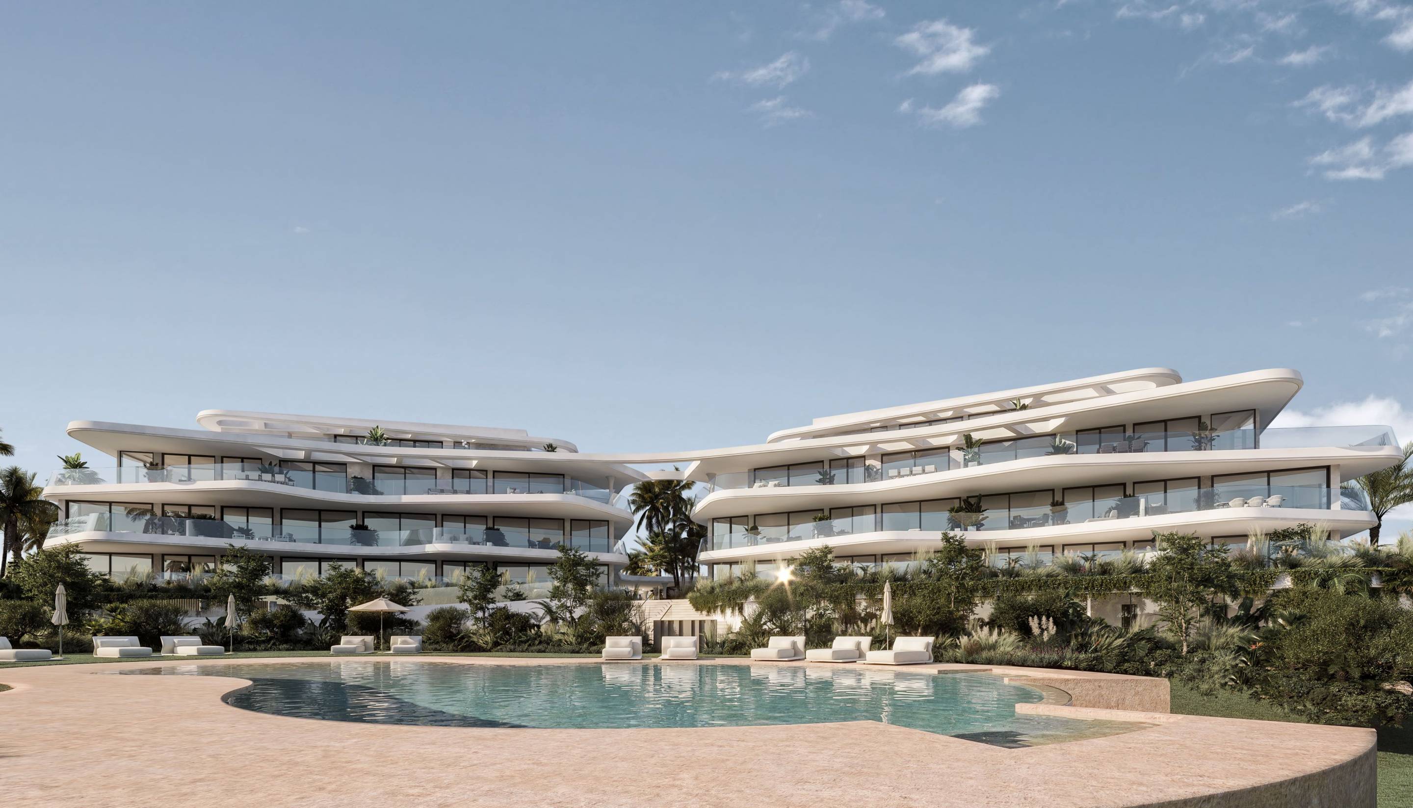 Bedroom with large windows in first-floor apartment, Los Flamingos, Estepona