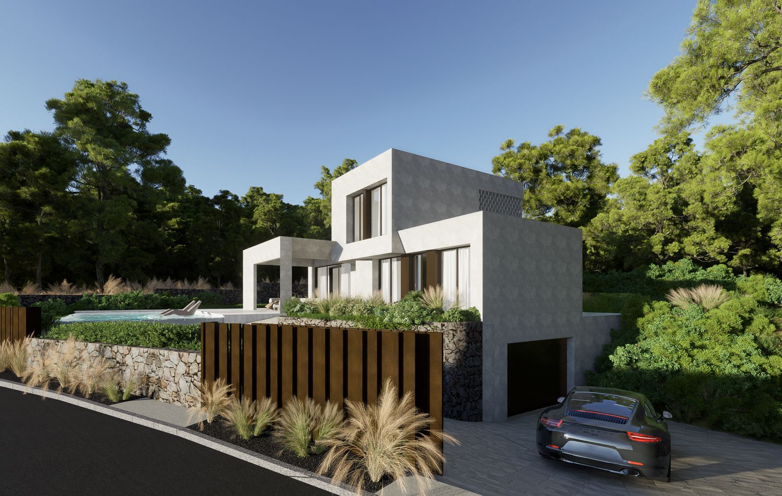 Third bathroom with contemporary fittings, new-build villa Las Colinas Golf