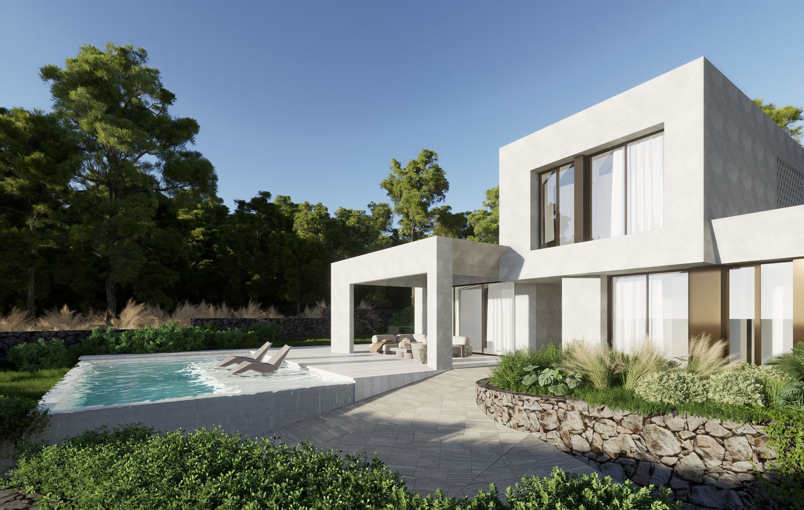Ground floor open-plan layout in 335m2 new-build villa, Las Colinas Golf