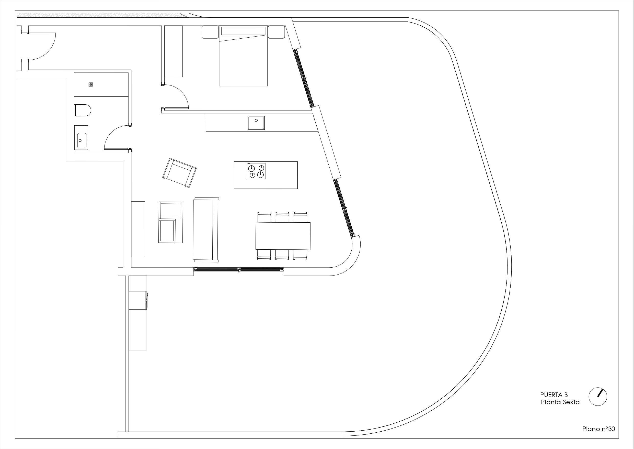 Living room from alternate angle showing sofa, coffee table and terrace access