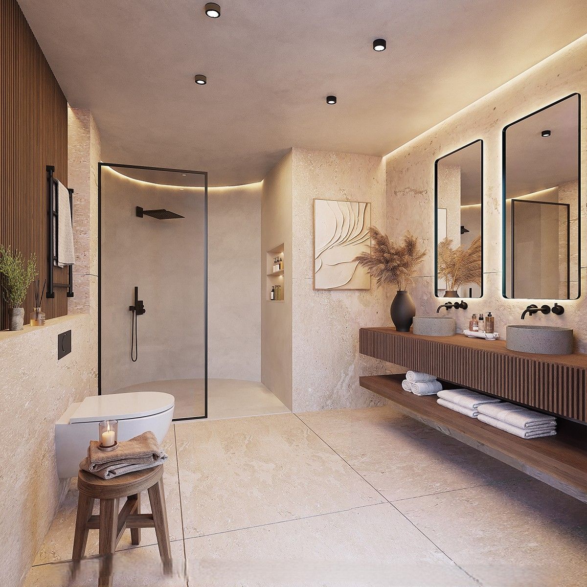 Show home living area in El Higuerón townhouse development, Fuengirola