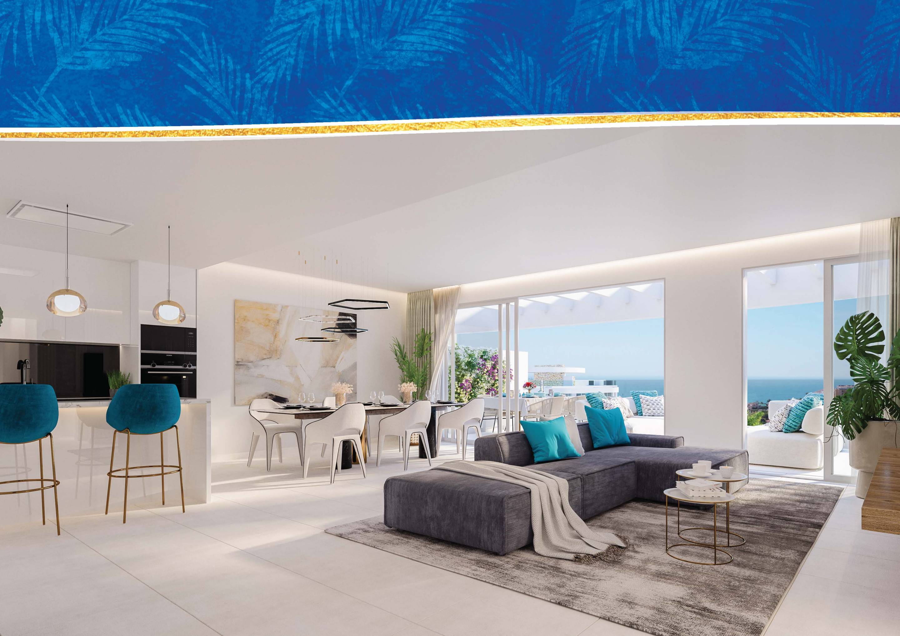 Entrance hallway in 3-bedroom new-build penthouse, La Cala de Mijas