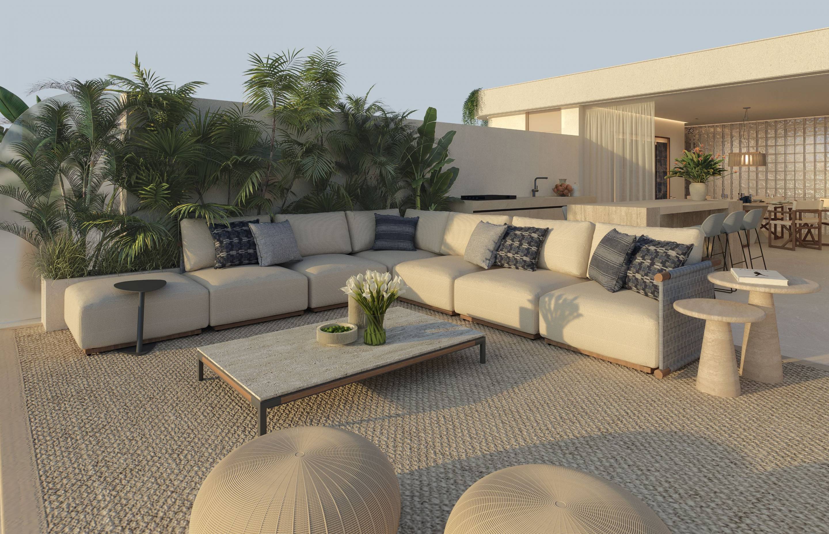 Communal pool area in new-build development, Los Llanos, Estepona