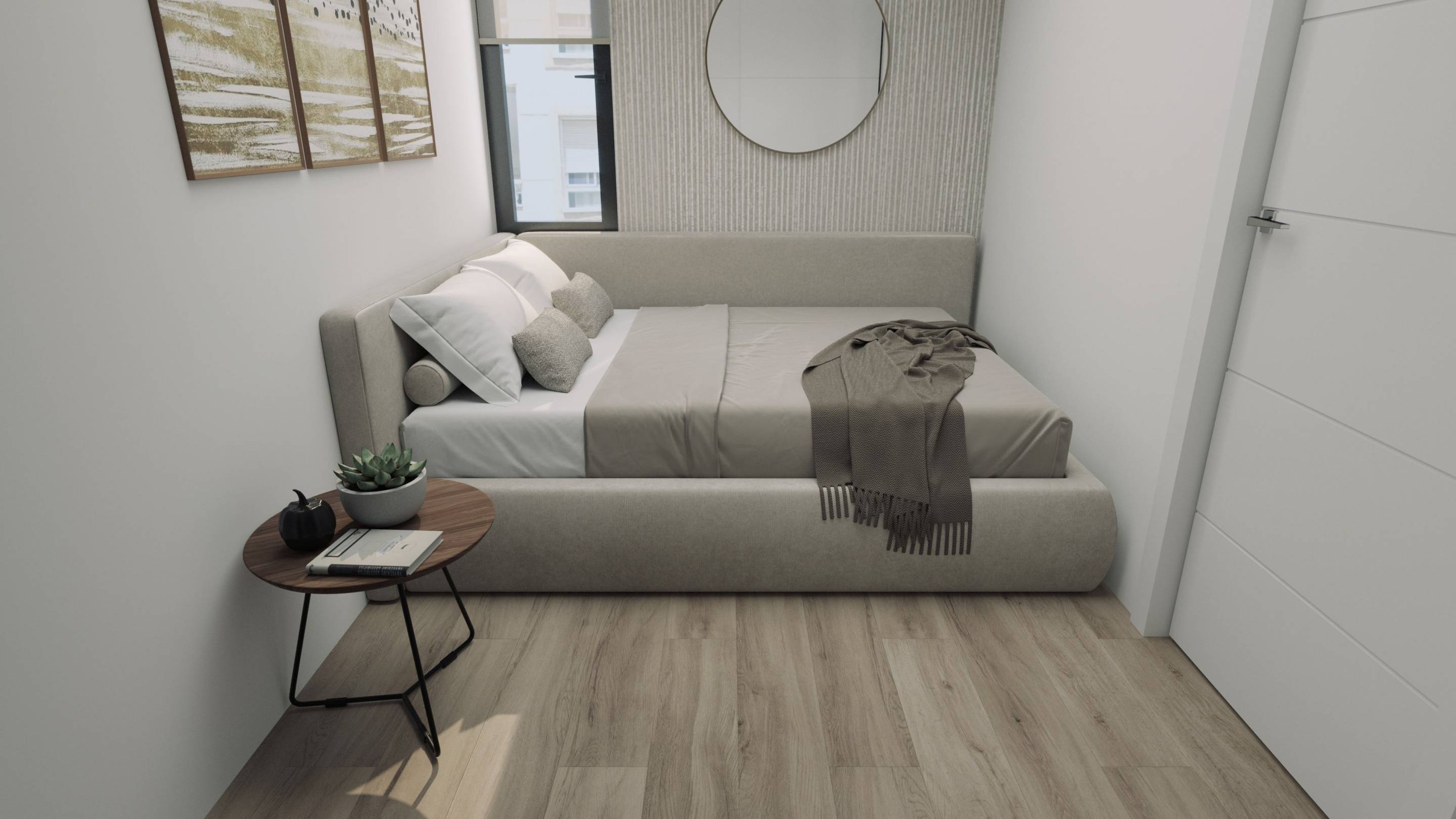 Living room sofa and interior finish, 2-bedroom new-build apartment, Torrevieja