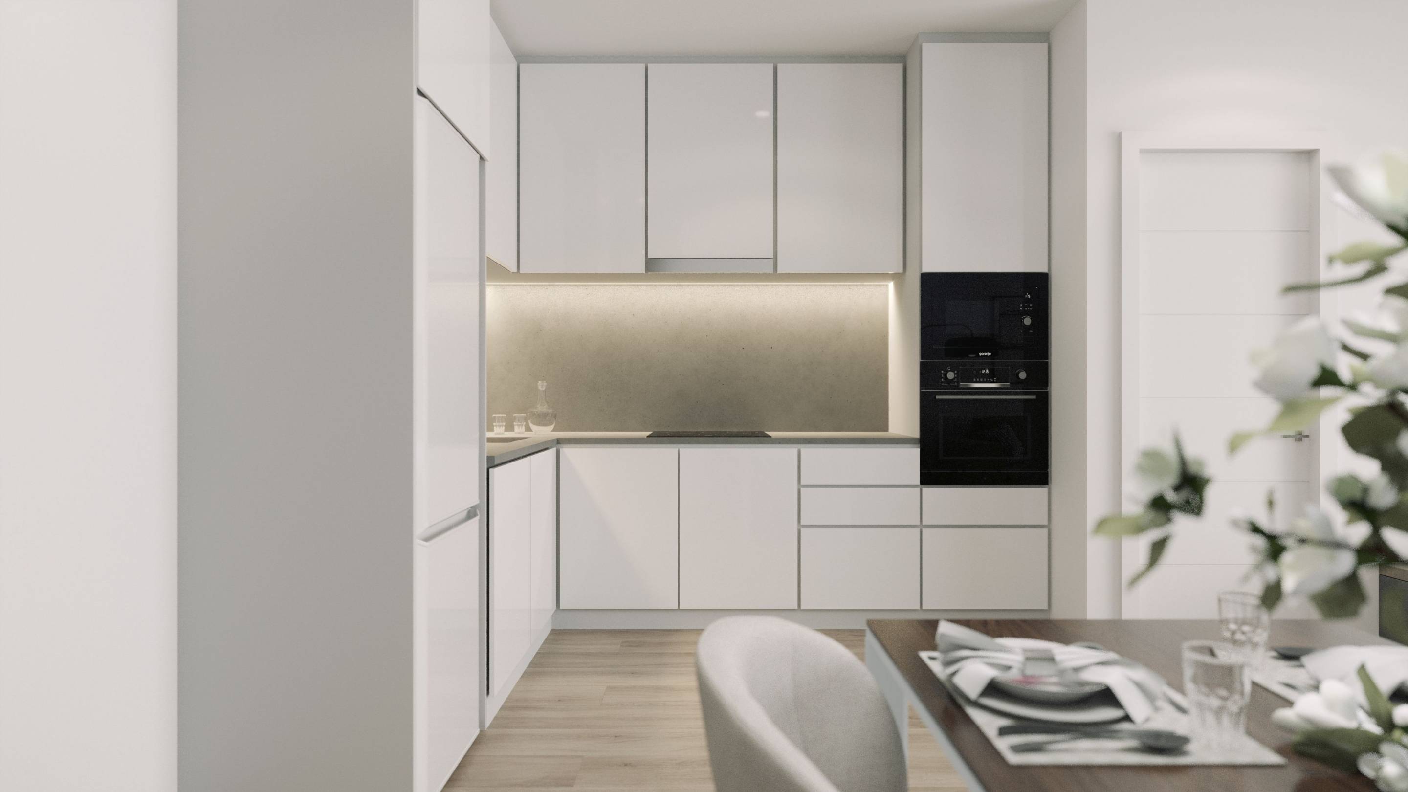 Fitted kitchen with overhead and base cabinets, Estación de Autobuses, Torrevieja