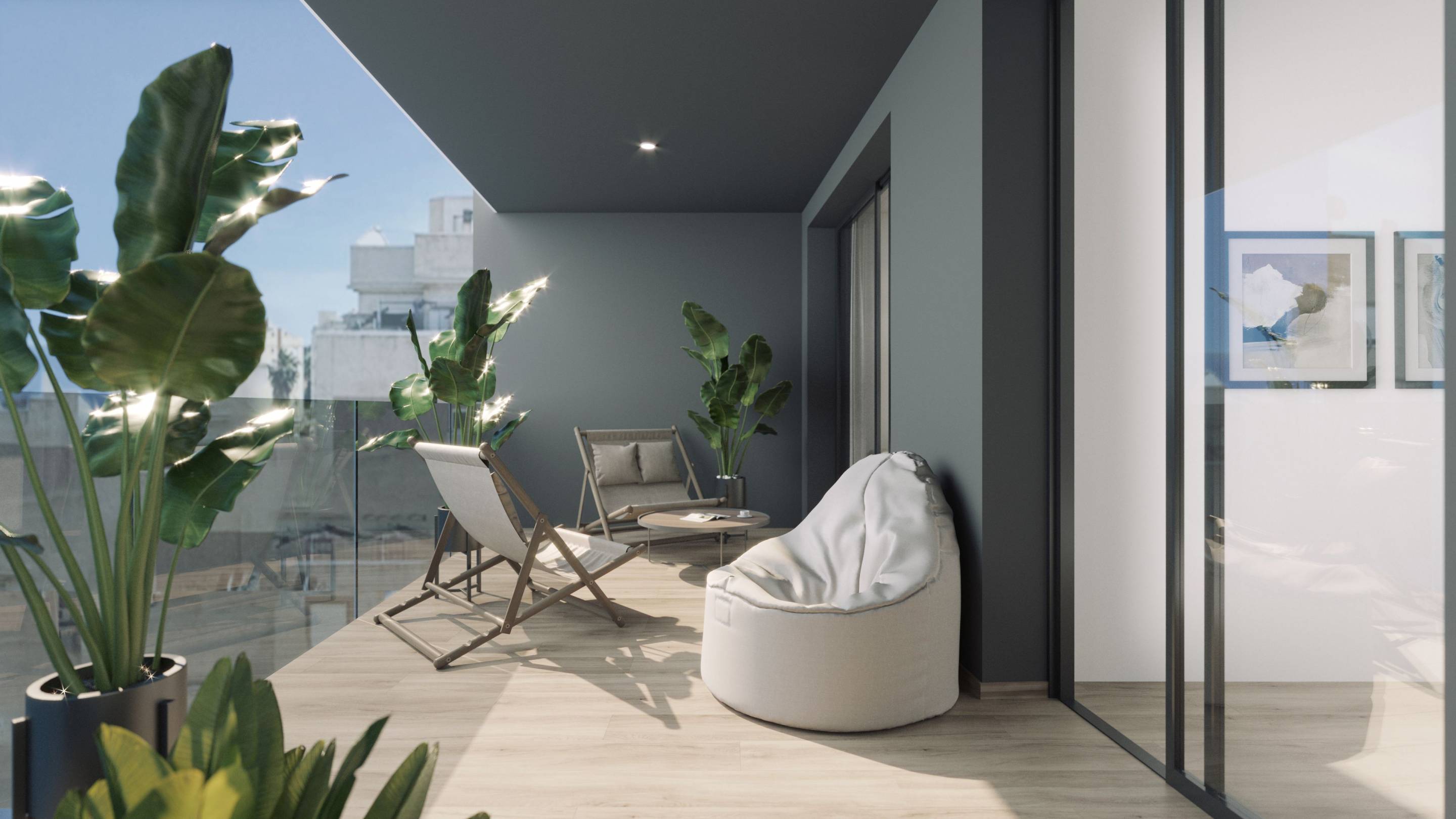 Interior view showing ceiling height in 1st-floor new-build apartment, Torrevieja