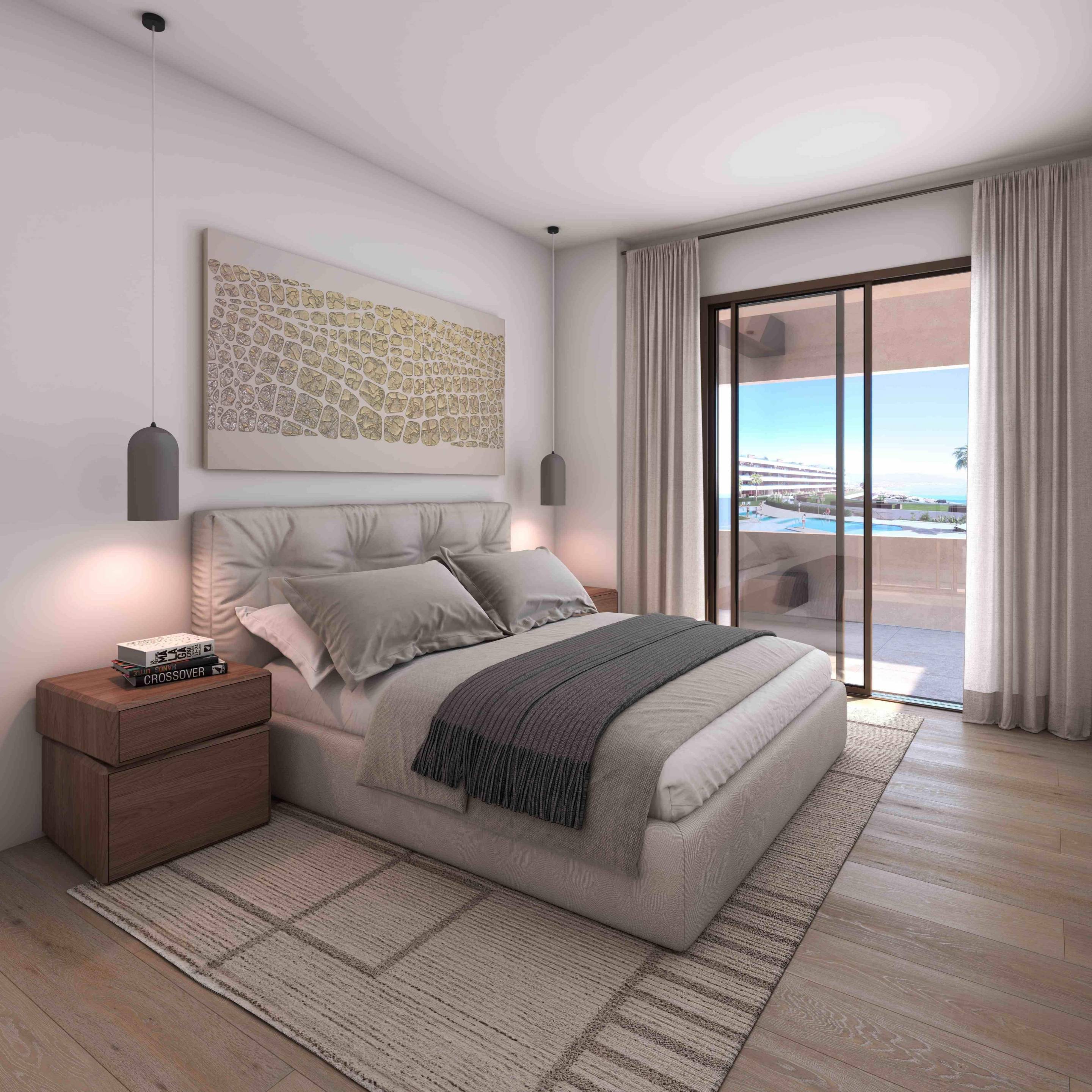 Entrance hallway in first-floor new-build apartment, Bahia de las Rocas, Manilva