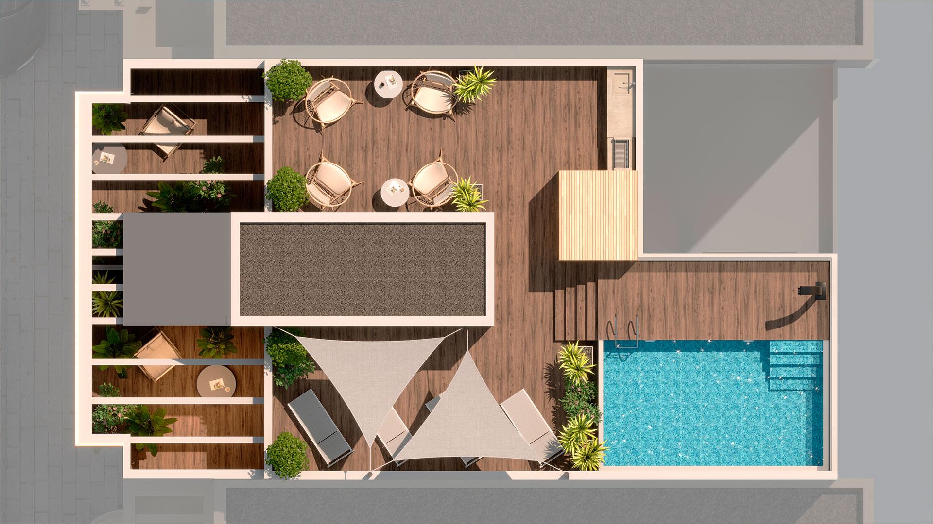 Interior overview of penthouse unit, Centro, Torrevieja