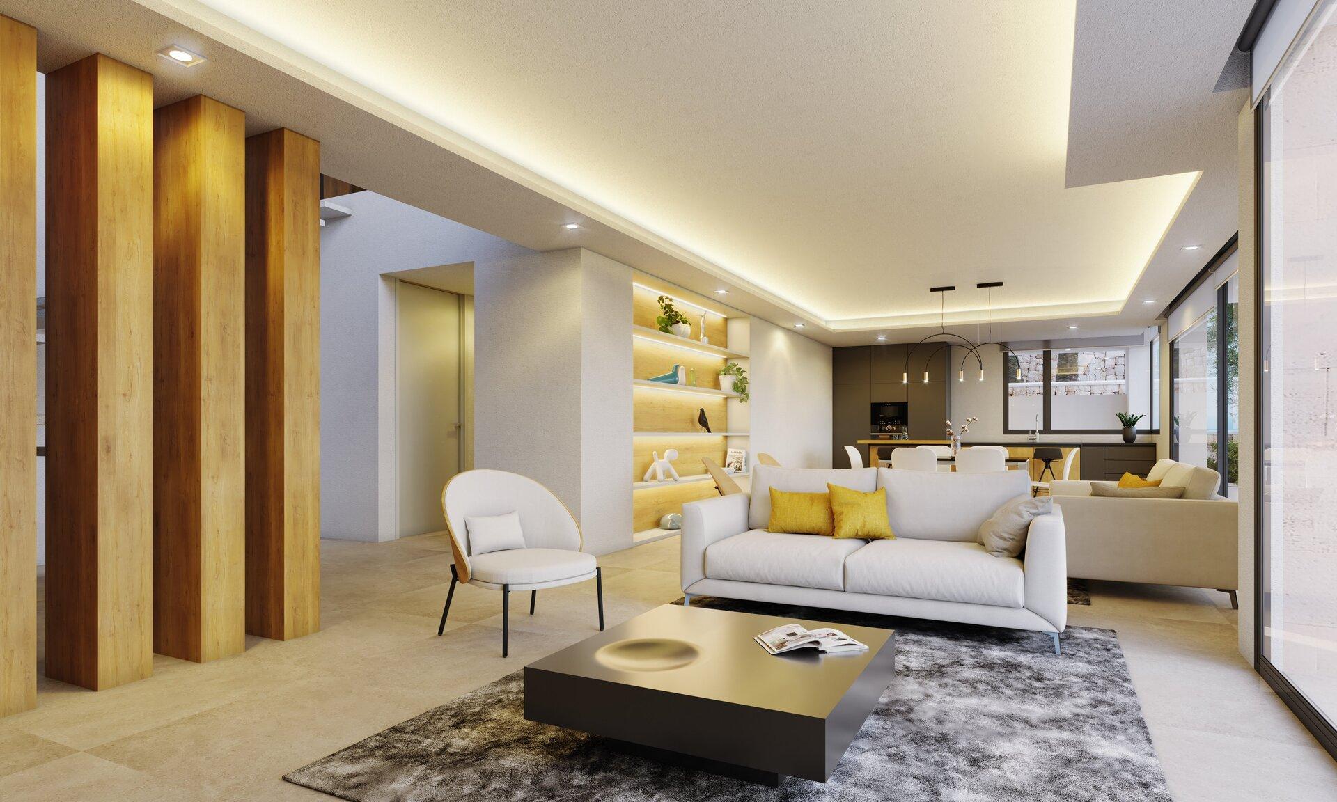 Dining area with access to terrace in 4-bedroom new-build villa, Cumbre del Sol