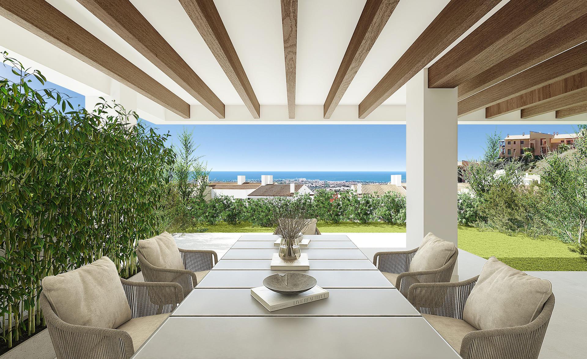 Terrace or outdoor area in new-build apartment, El Paraíso, Benahavis