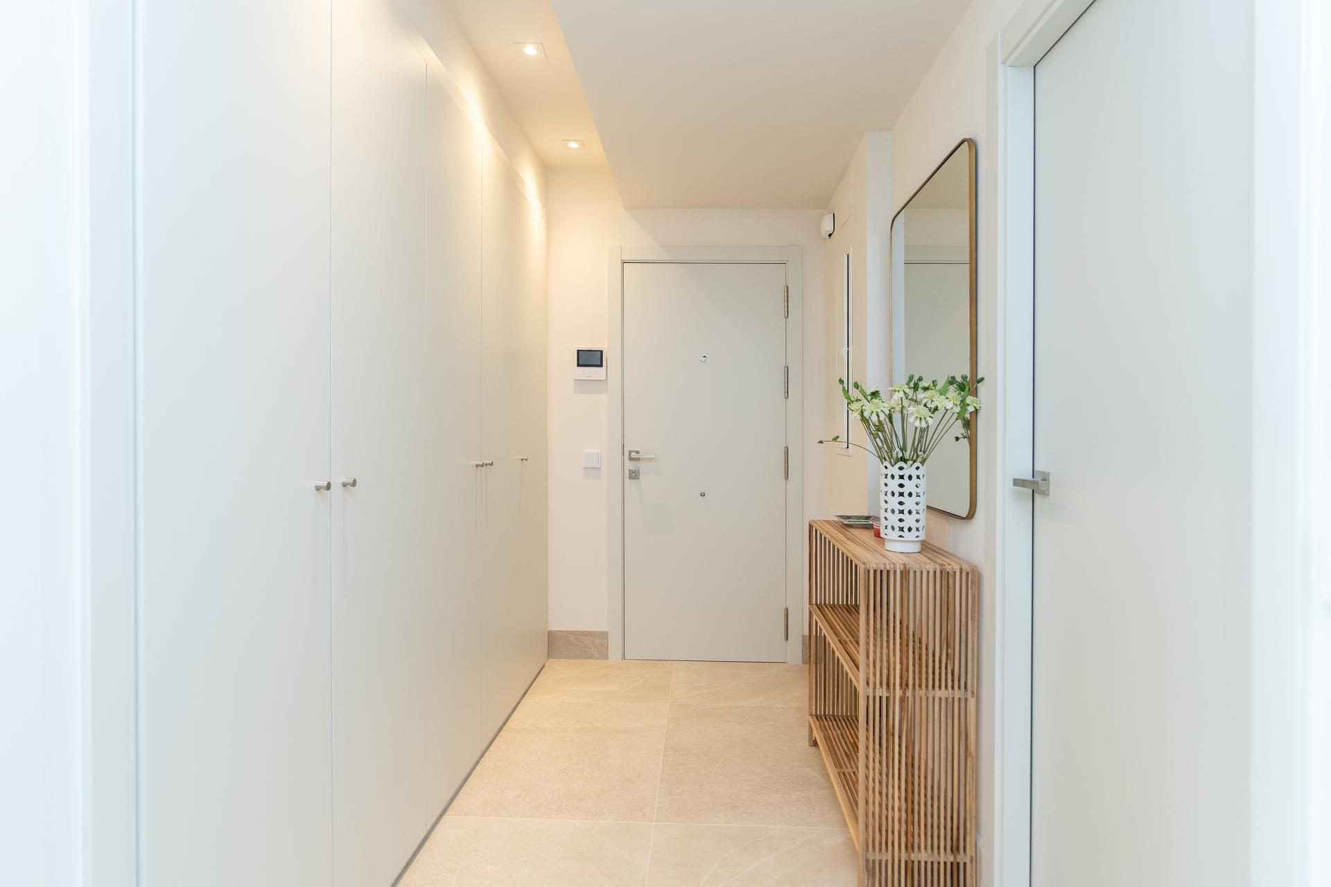 Sea view from ground-floor terrace, new-build apartment, El Paraíso, Benahavis