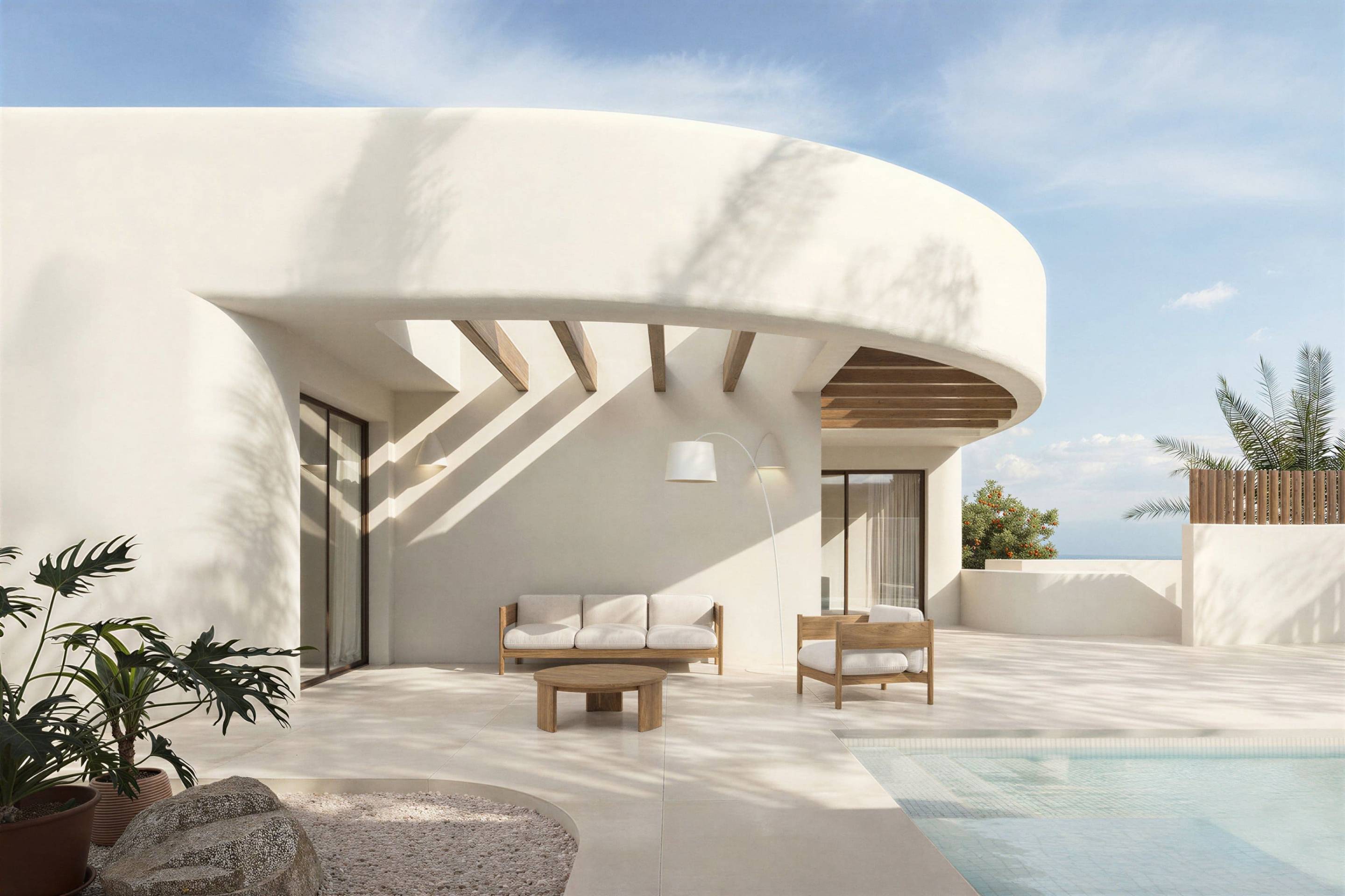 Landscaped garden area of new-build villa, Comunidad Valenciana, Algorfa