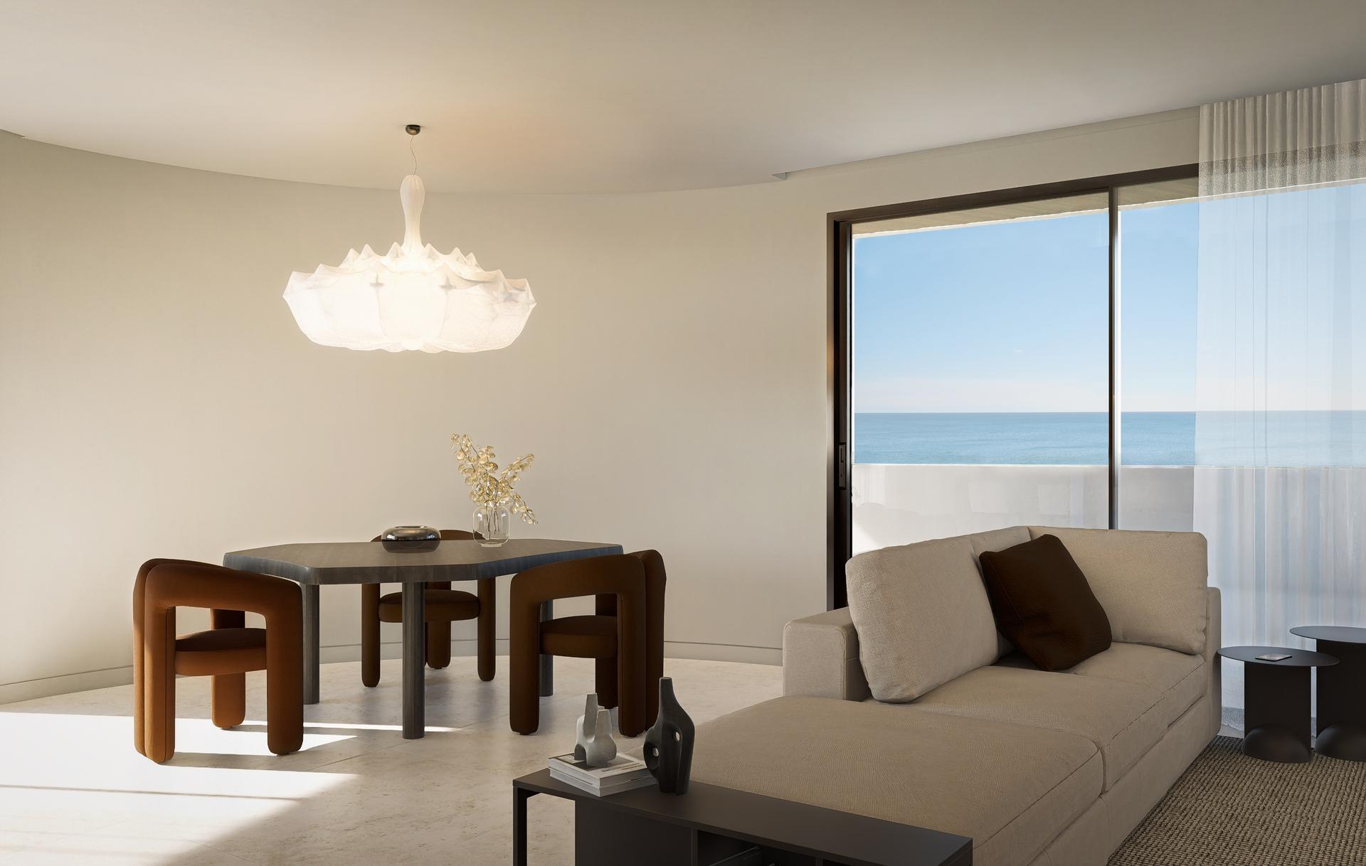 Open-plan kitchen with fitted appliances in 3-bedroom apartment, Playa Arenal-Bol