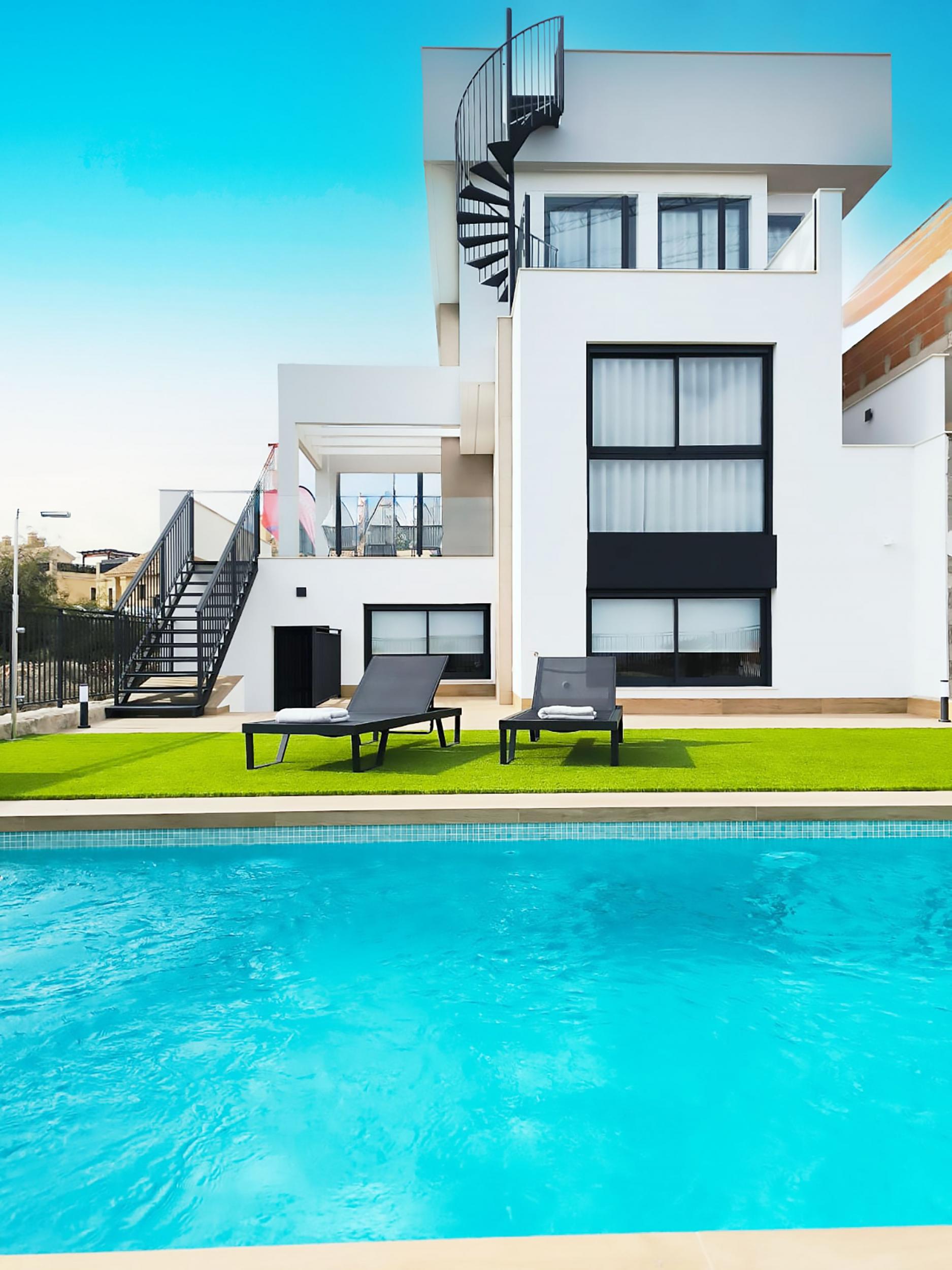 Elevated view of new-build townhouse location, Algorfa, Alicante