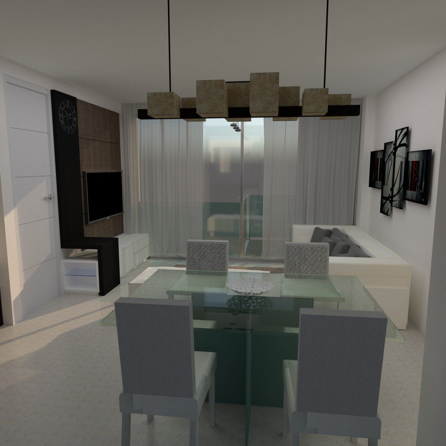 Communal corridor on first floor of apartment complex, Seascape Resort, Finestrat