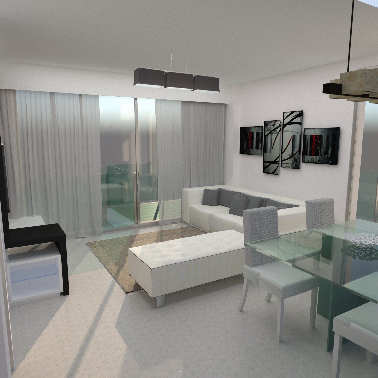 Shared corridor on upper floor of apartment building, Seascape Resort, Finestrat