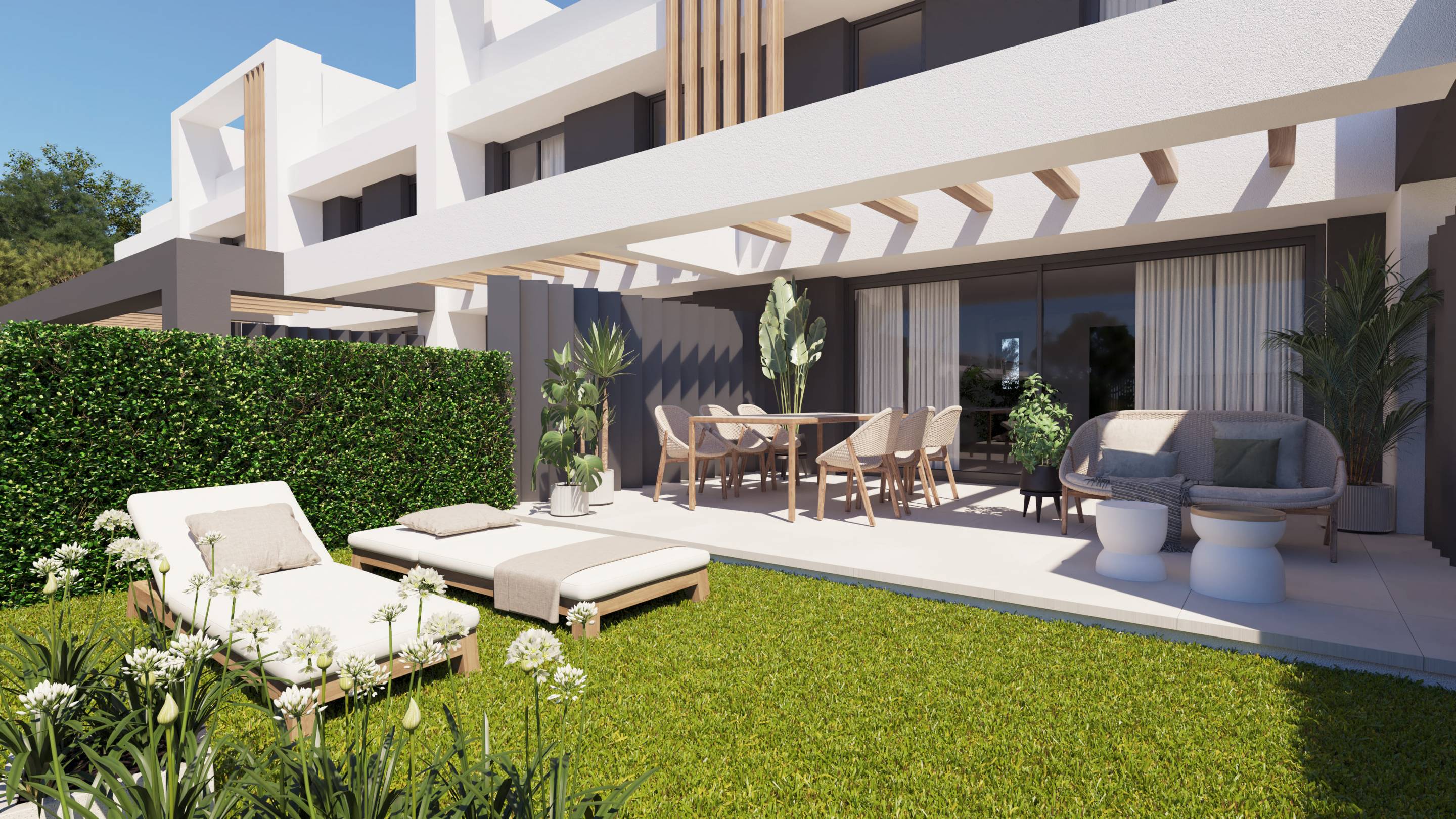 Communal area pathway and planting, Calaburra development