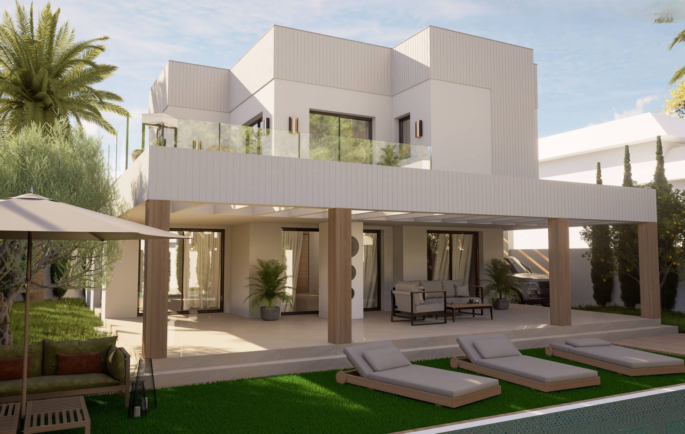Private garden and 504m2 plot of new-build detached villa in Doña Pepa, Rojales