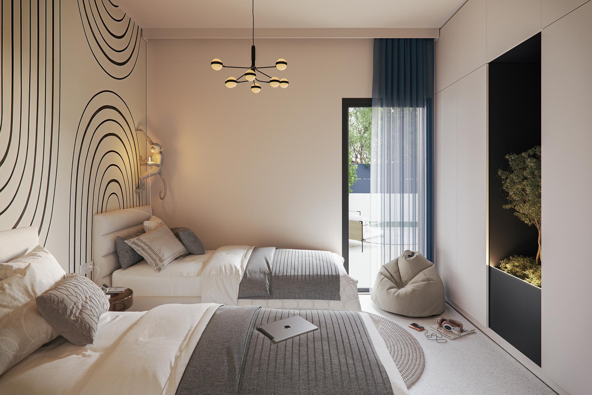 Ground-level outdoor terrace at new-build villa, Pueblo, San Miguel De Salinas