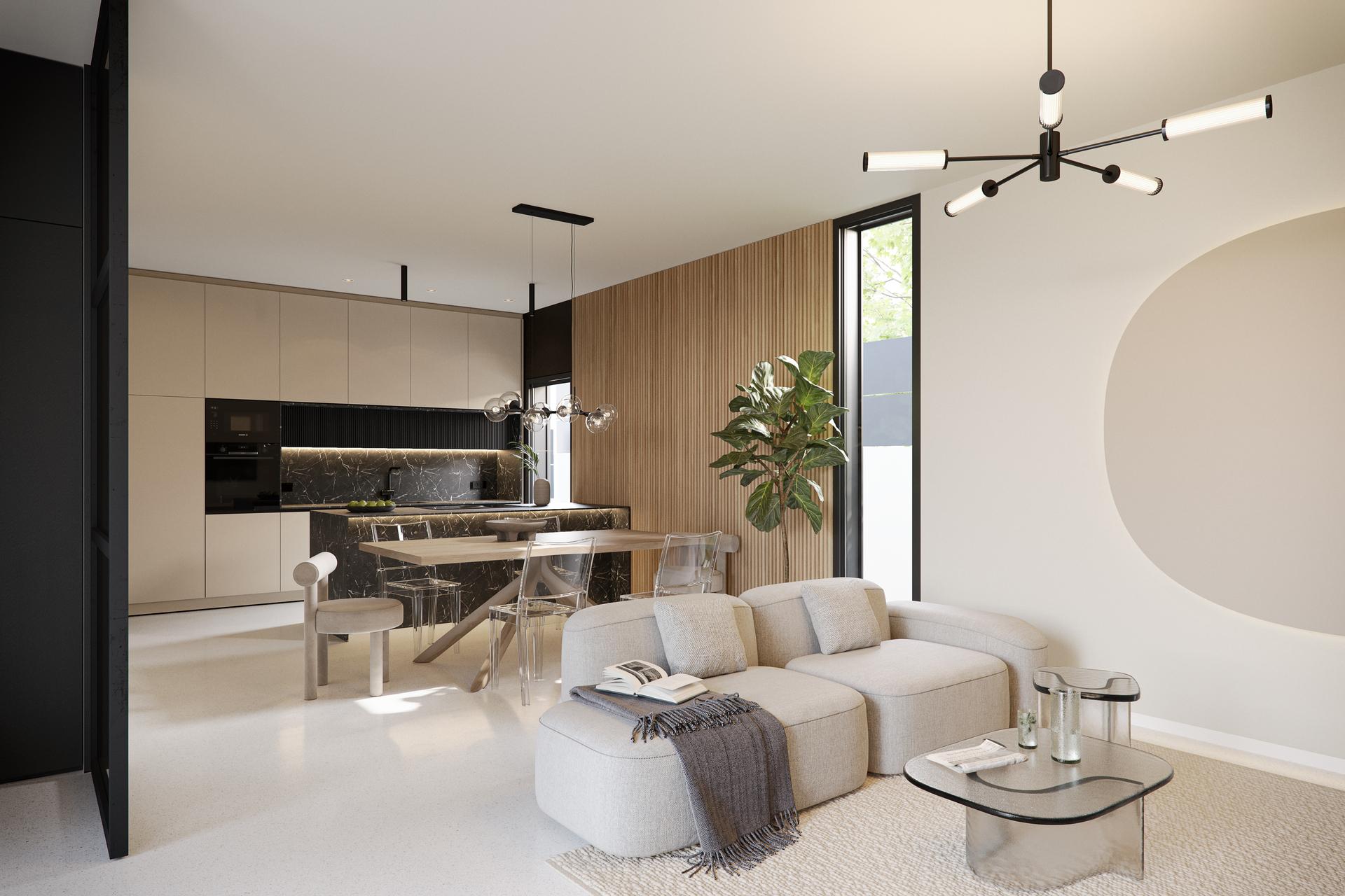 Kitchen with fitted units in 3-bedroom new-build villa, Pueblo, San Miguel De Salinas