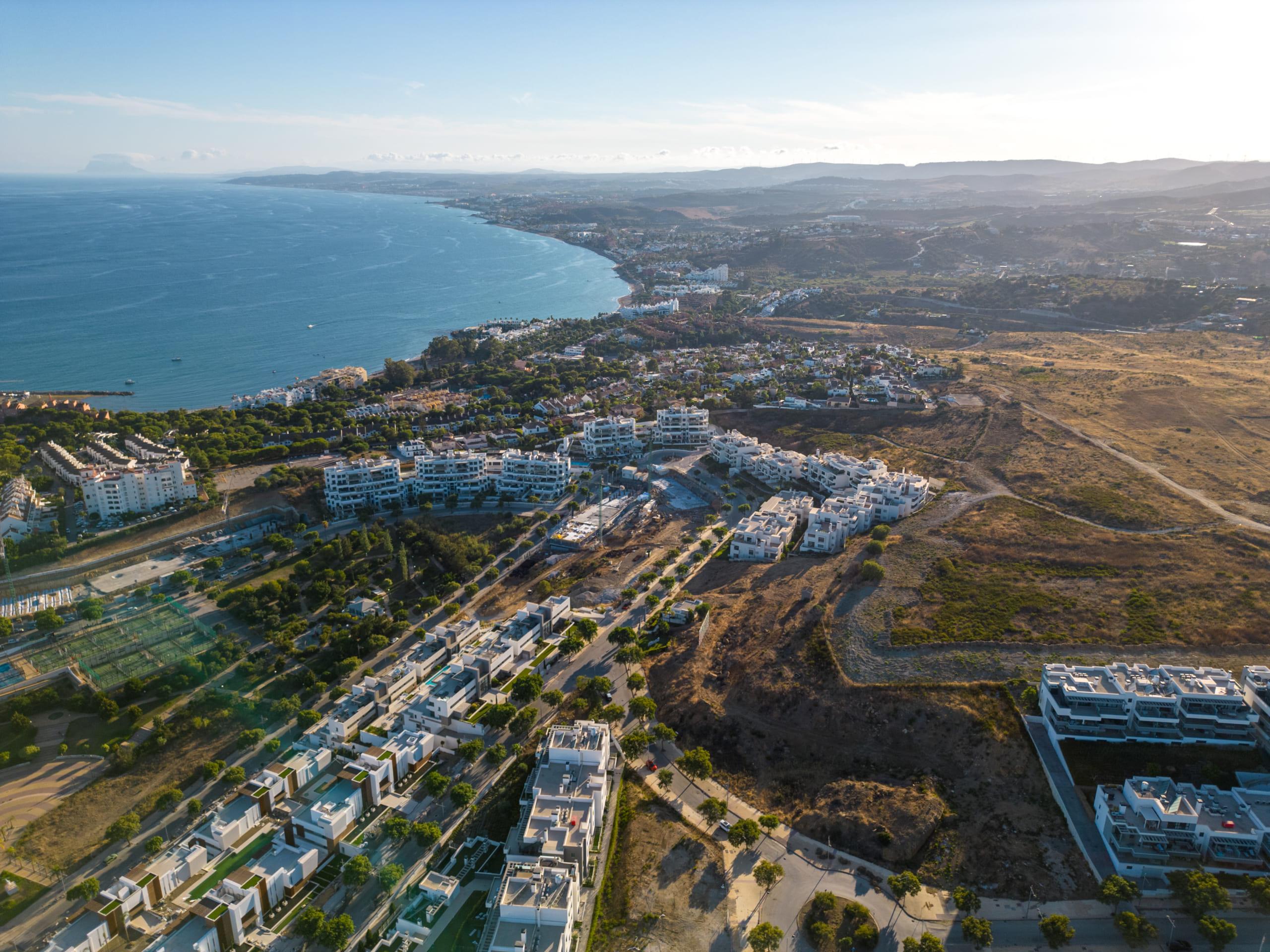 Landscaped communal garden in new-build residential development, Las Mesas, Estepona