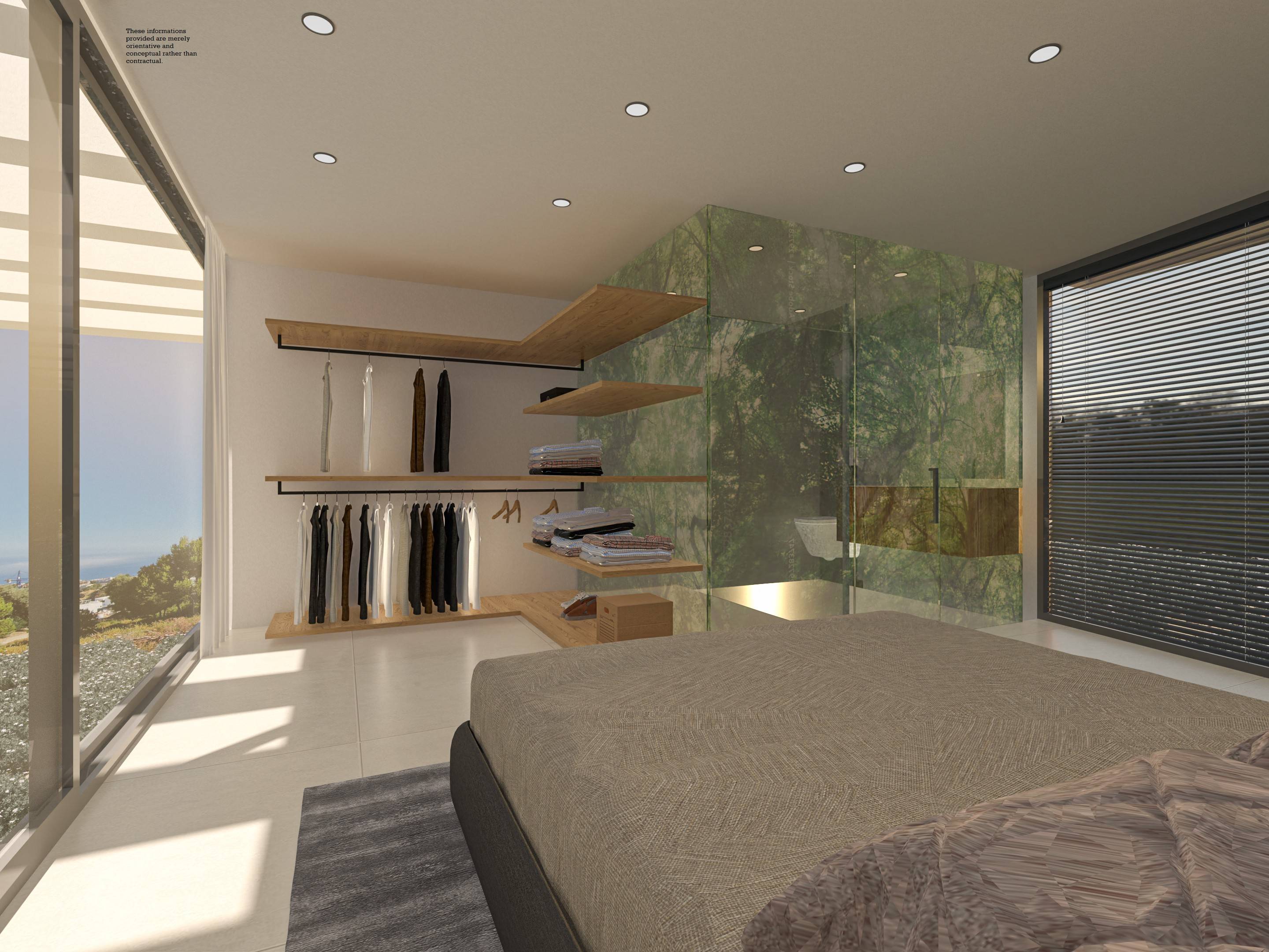 Kitchen in 5-bedroom new-build villa, Mijas Pueblo, with island unit and integrated appliances
