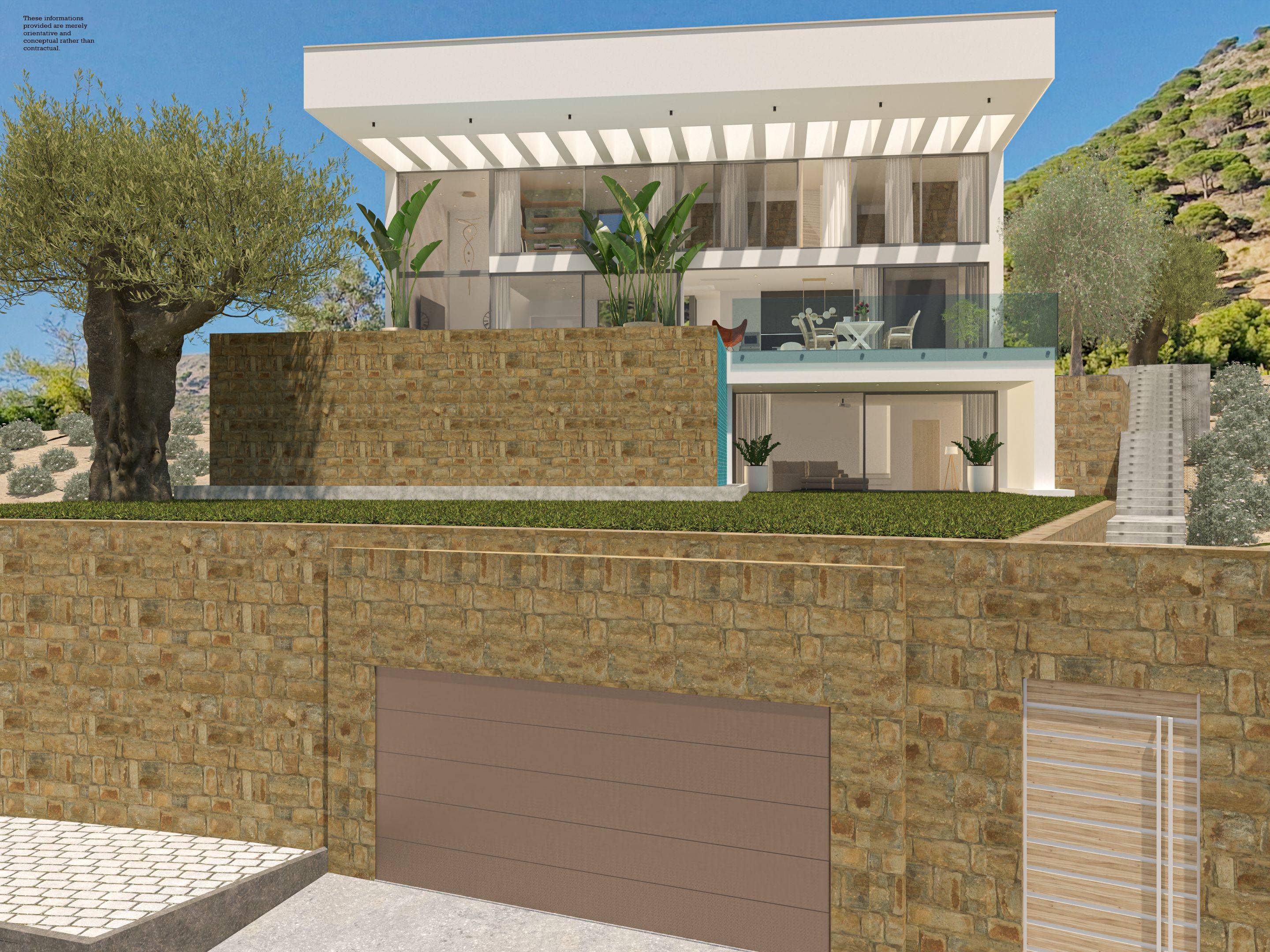 En-suite bathroom in 5-bedroom new-build villa, Mijas Pueblo, with walk-in shower and wall-hung sanitaryware