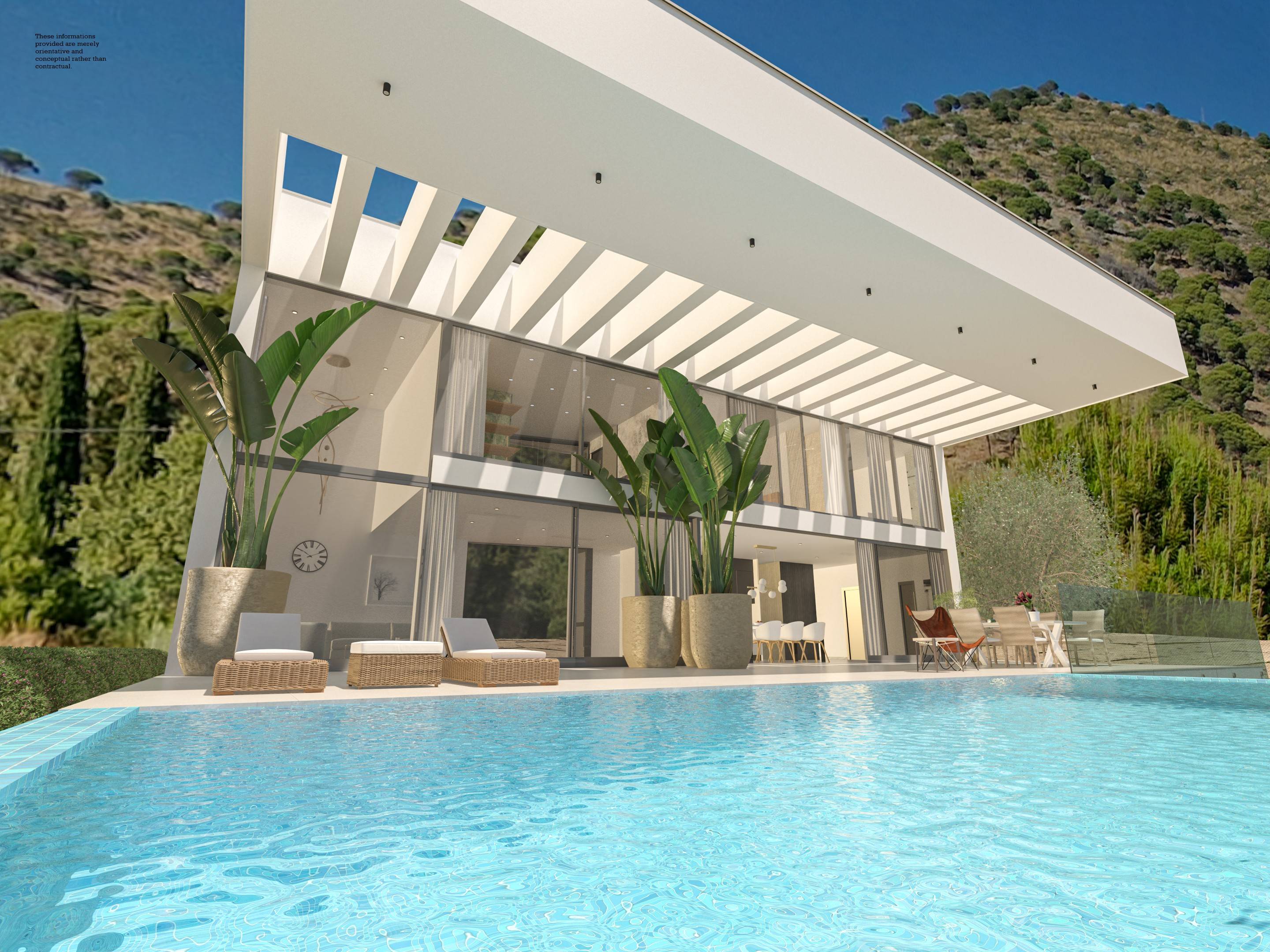 Second bedroom in 5-bedroom new-build villa, Mijas Pueblo, with double bed and window to exterior
