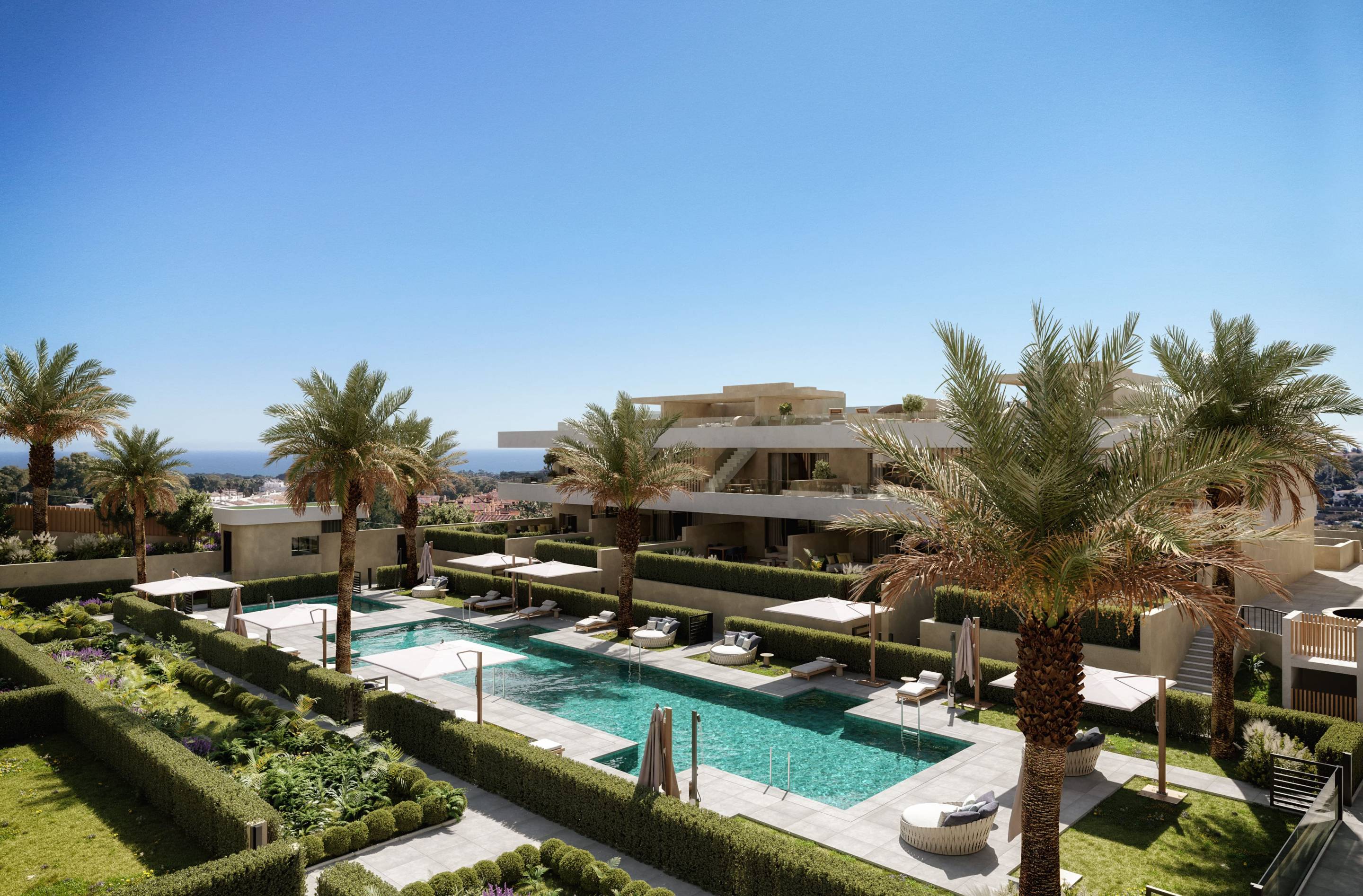 Communal gardens of new-build development, Estepona