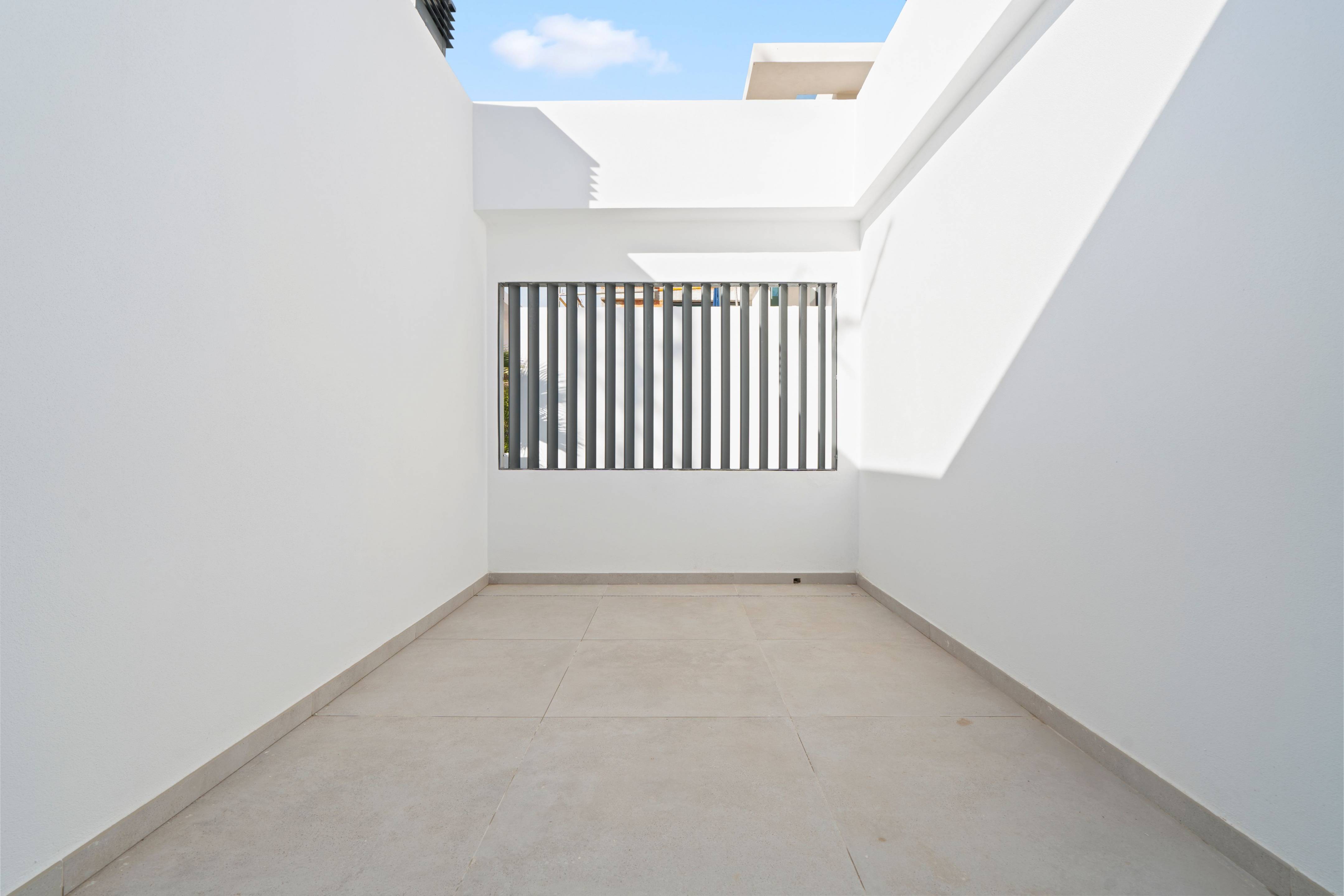 Ground-floor living area with porcelain tile floors in new-build villa, Rincón de Loix