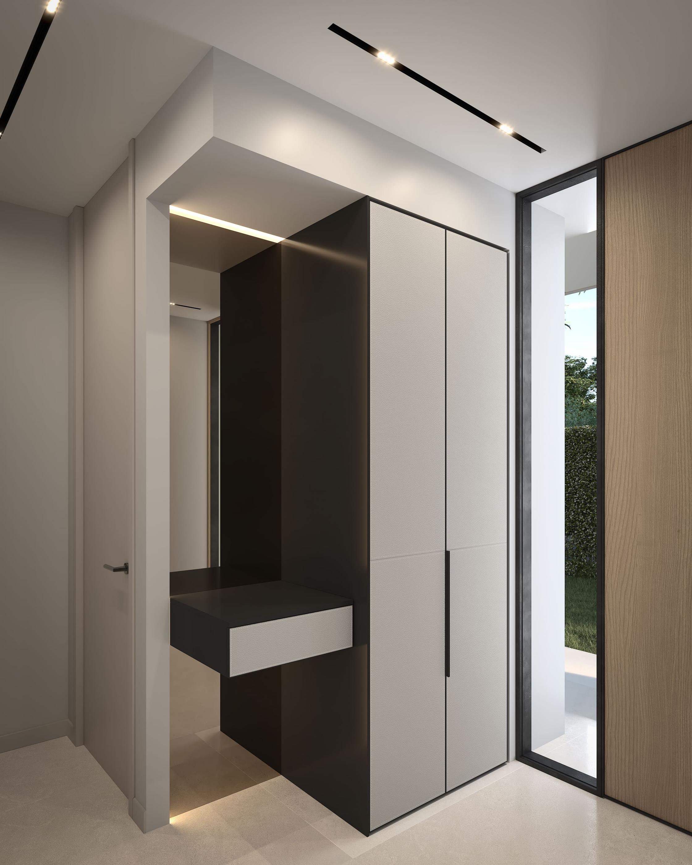 Ground-floor garage interior, new-build villa in Whater Gardens