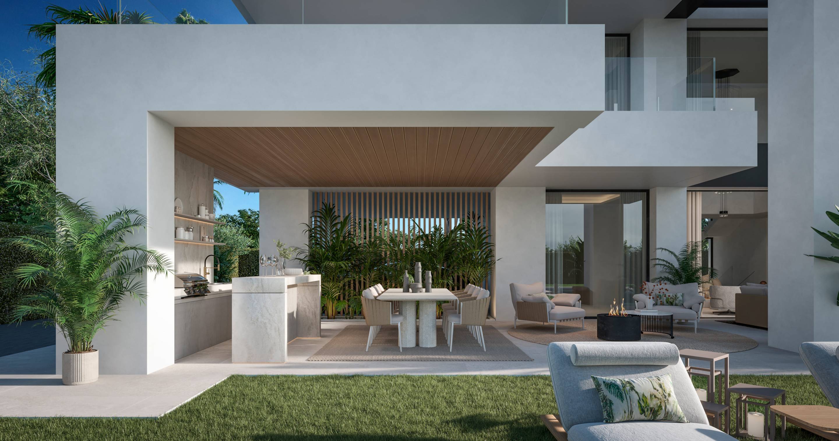 Garden boundary and plot perimeter, villa in Whater Gardens, Estepona