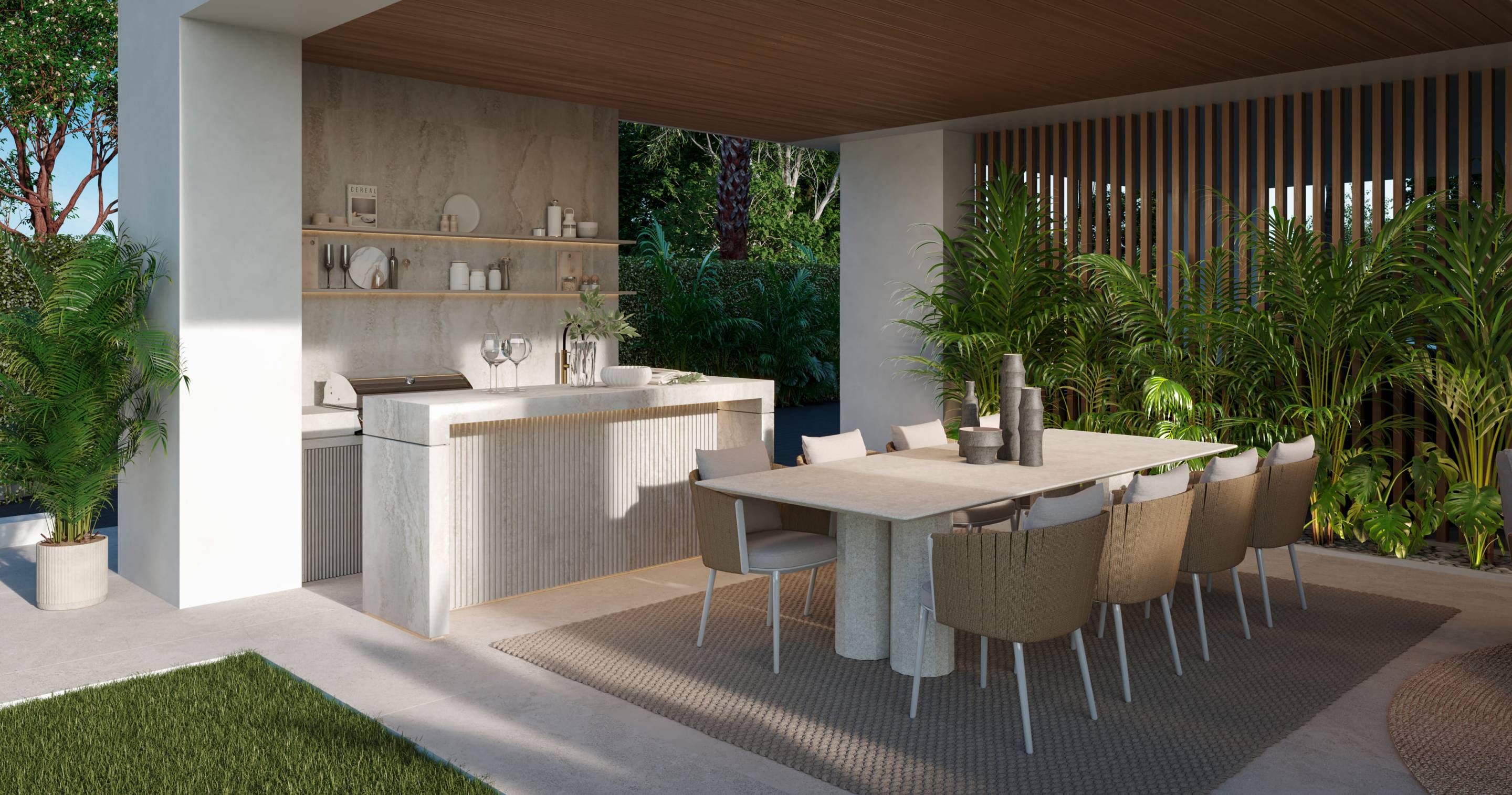 Kitchen island and fitted units, new-build villa in Whater Gardens