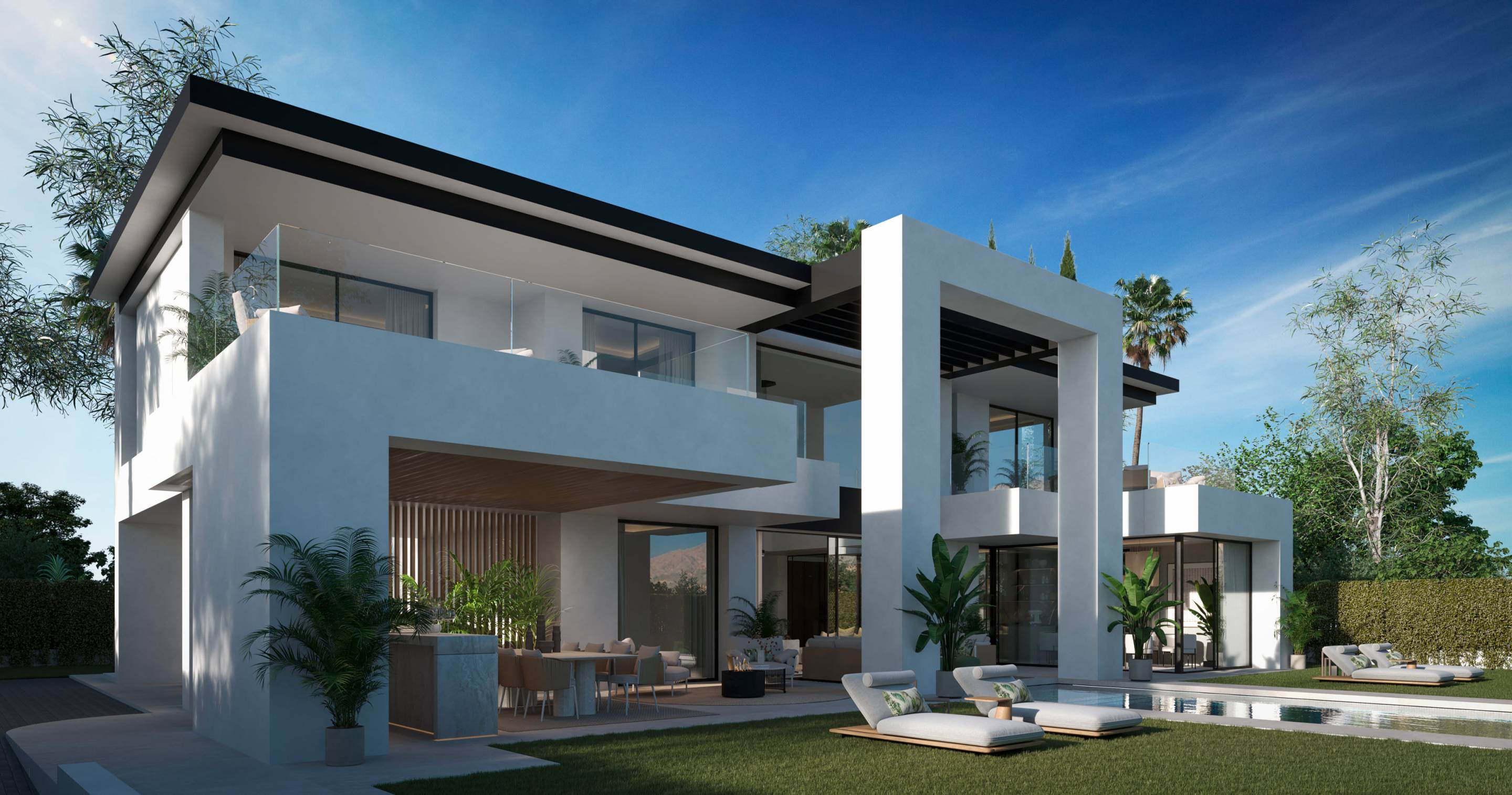 Bedroom with terrace door, 4-bedroom villa in Whater Gardens, Estepona